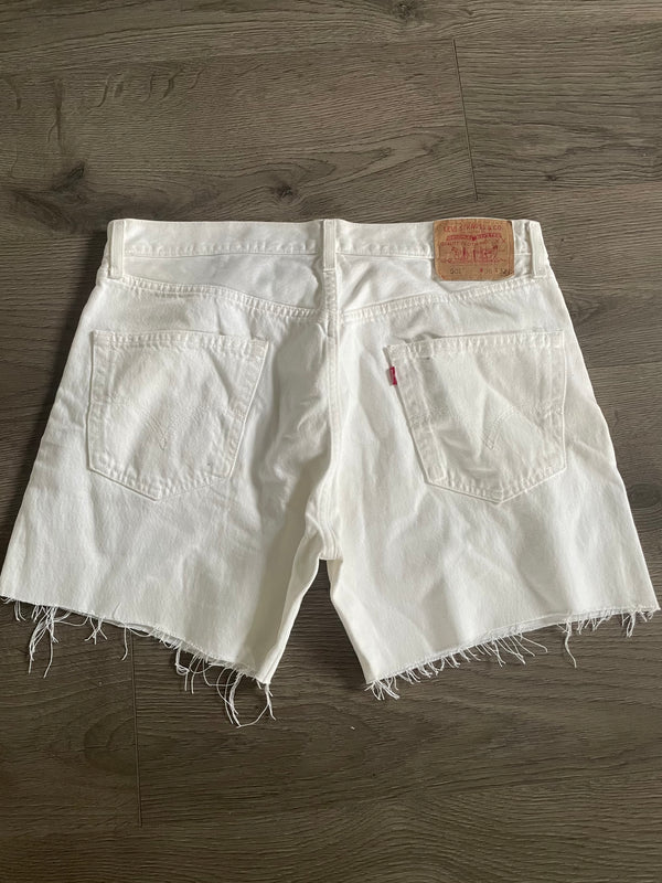 Vintage Up-cycled Levi's 501 Shorts, White, W36 L6