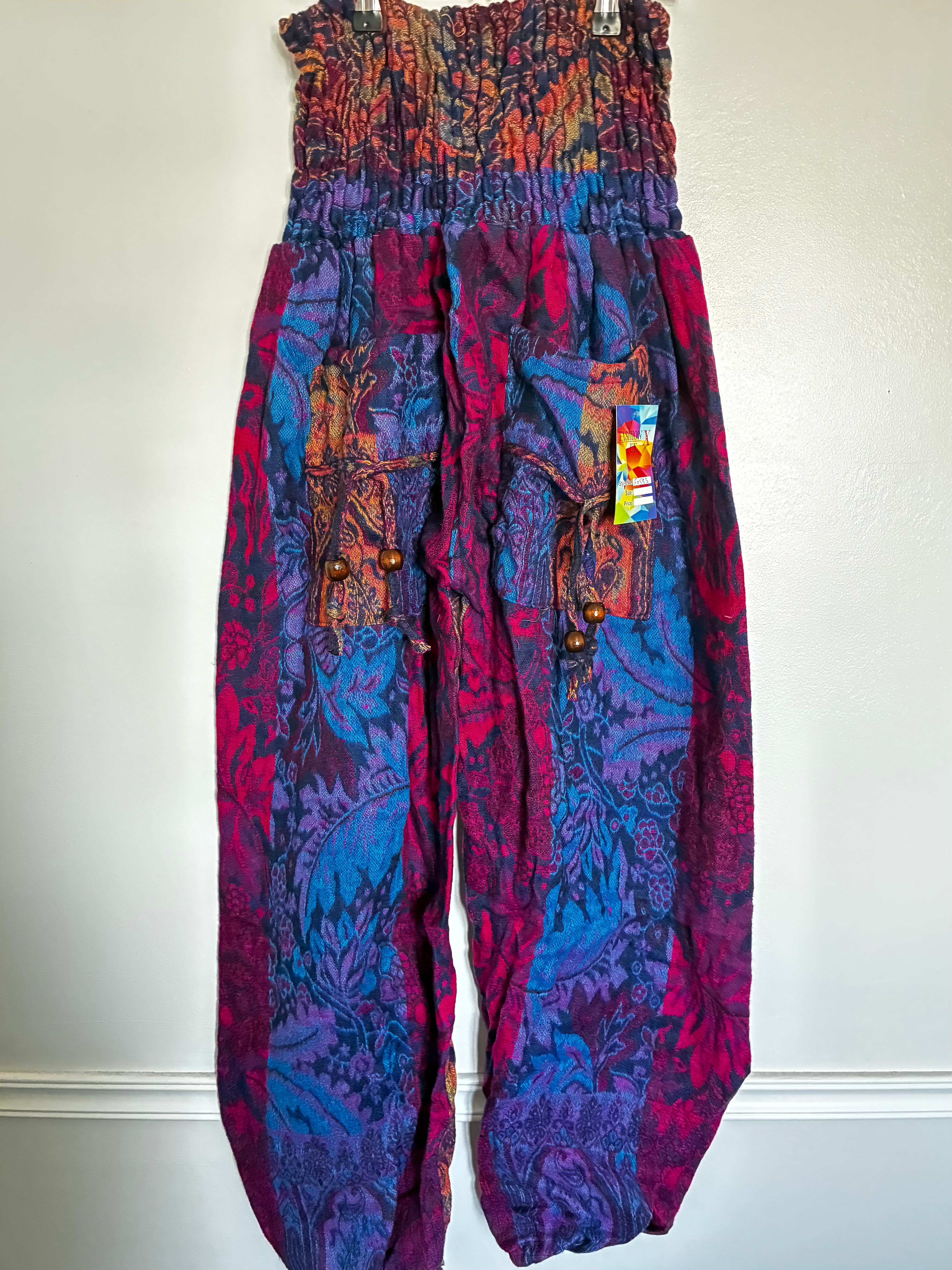 Fluffy Pink/Blue Cashmelon Trousers, 24"-48" Waist