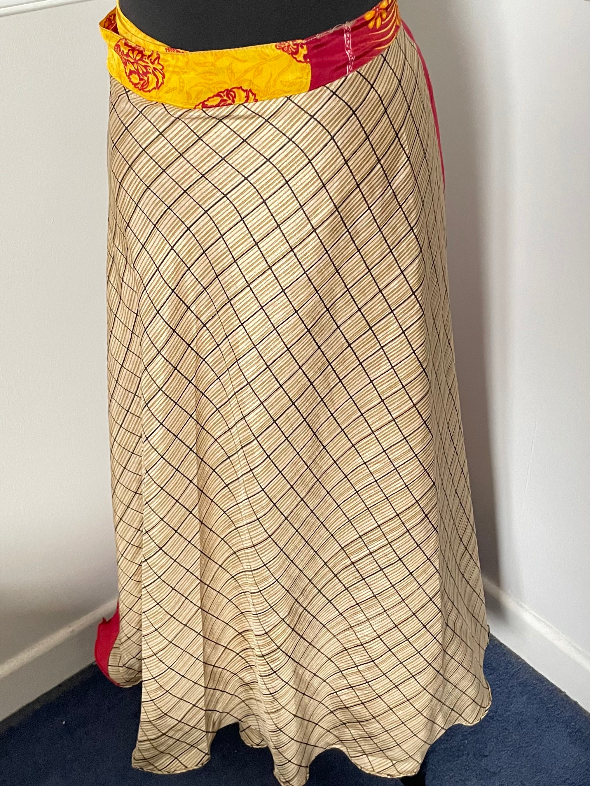 Recycled Reversible Saree Wrap Skirt