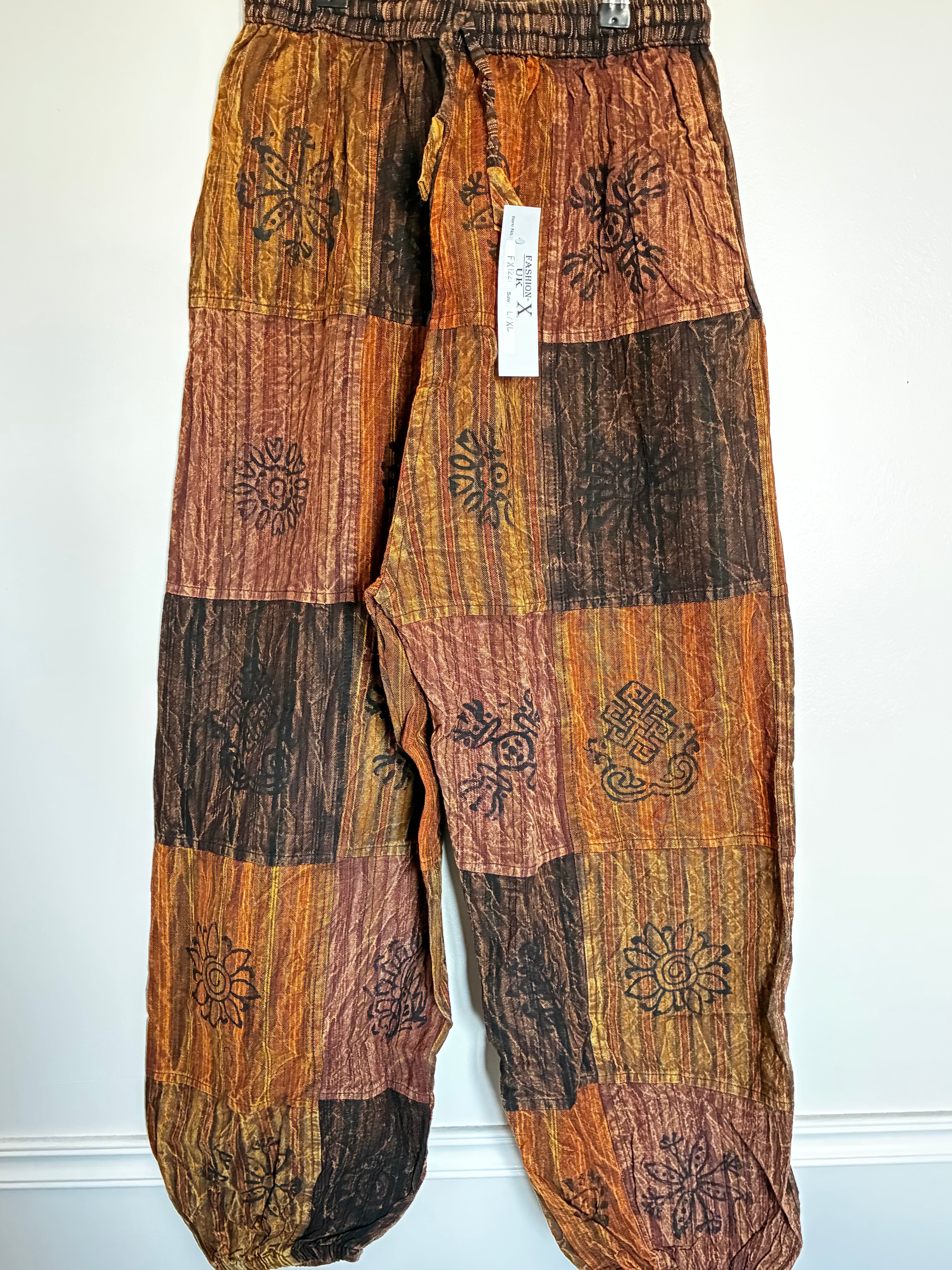 Patchwork Harem Trousers, L/XL