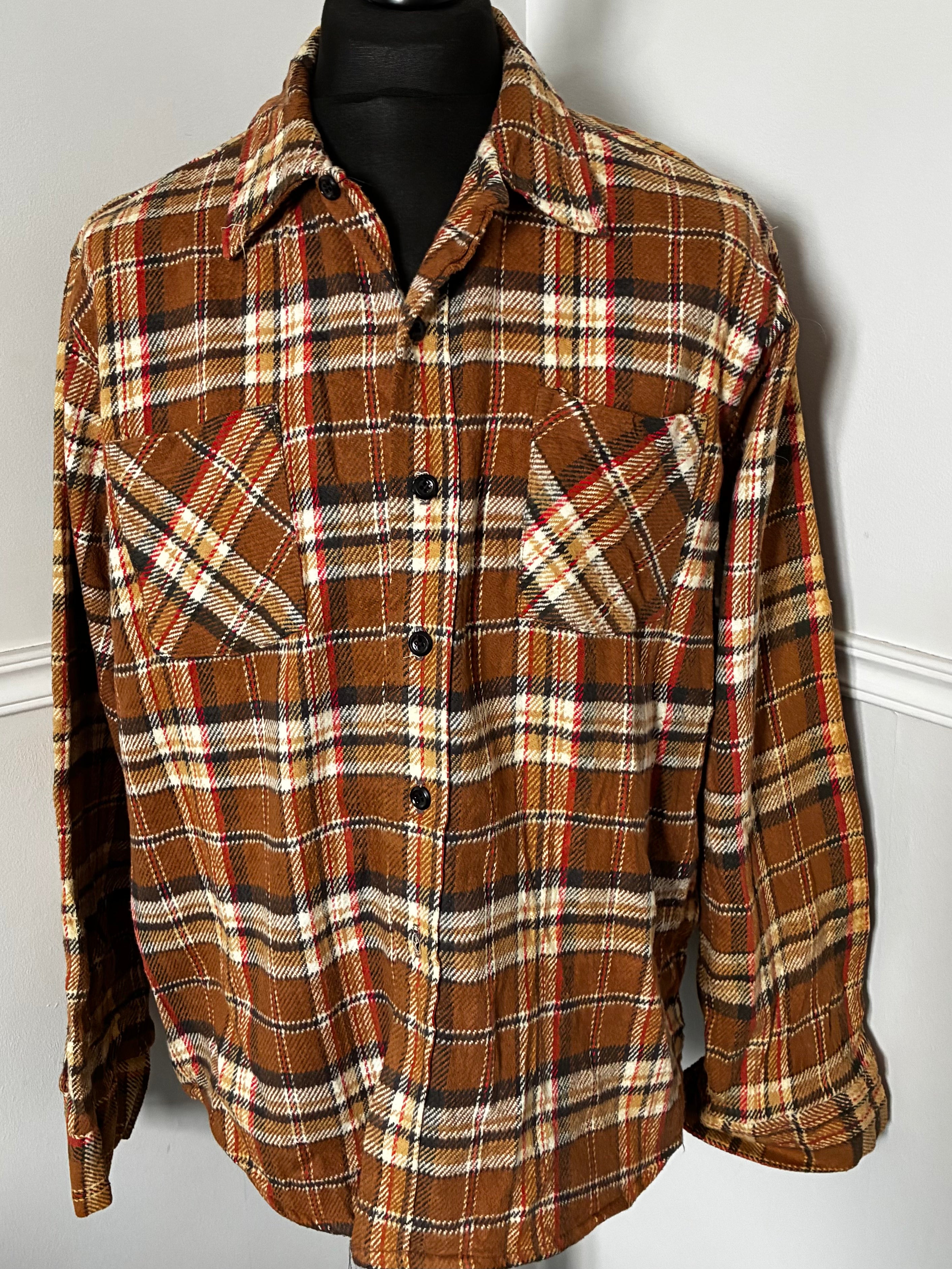 Thick Brown/Red Checked Flannel, L