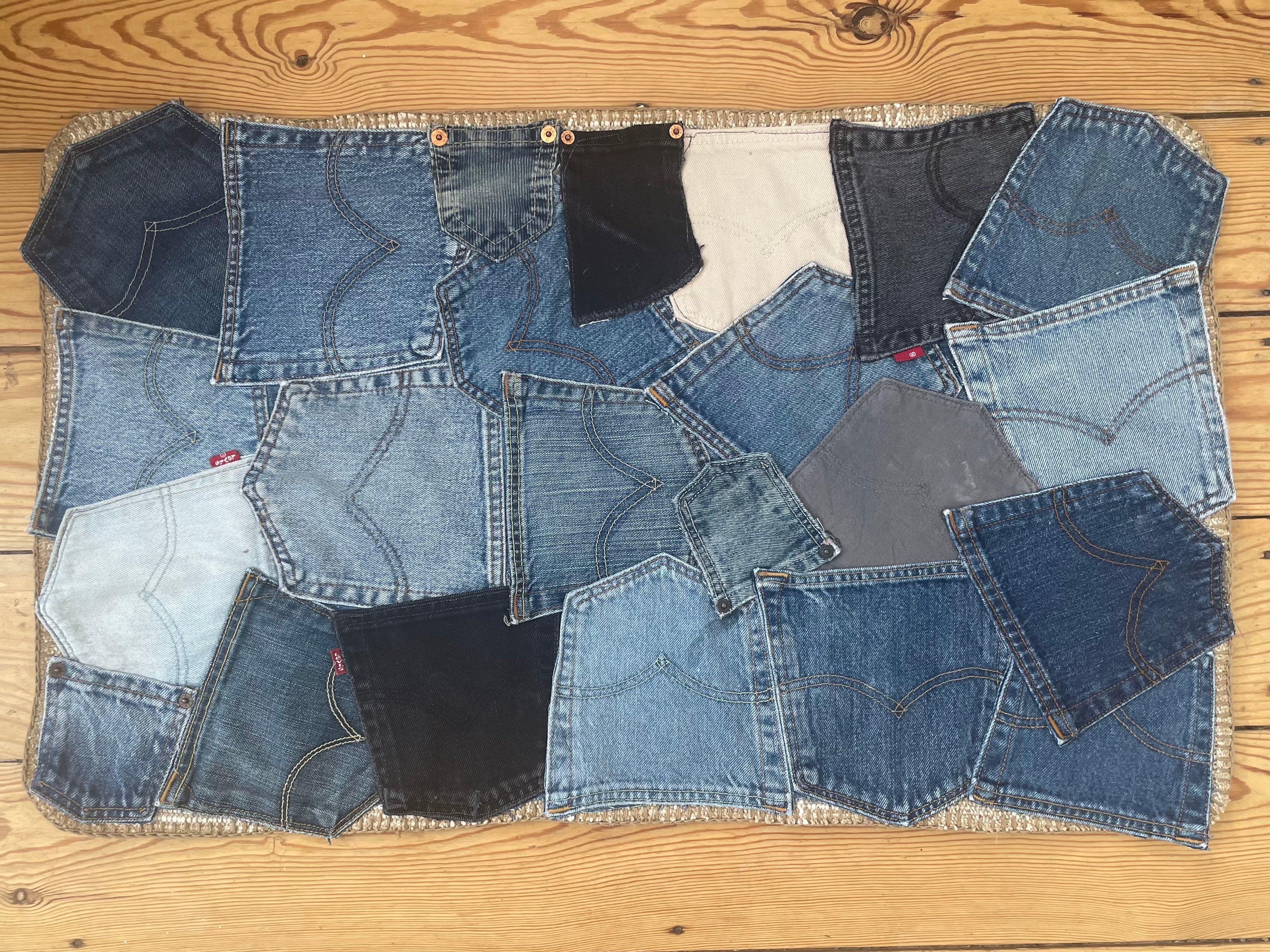 Up-Cycled Levi's Pocket Rug