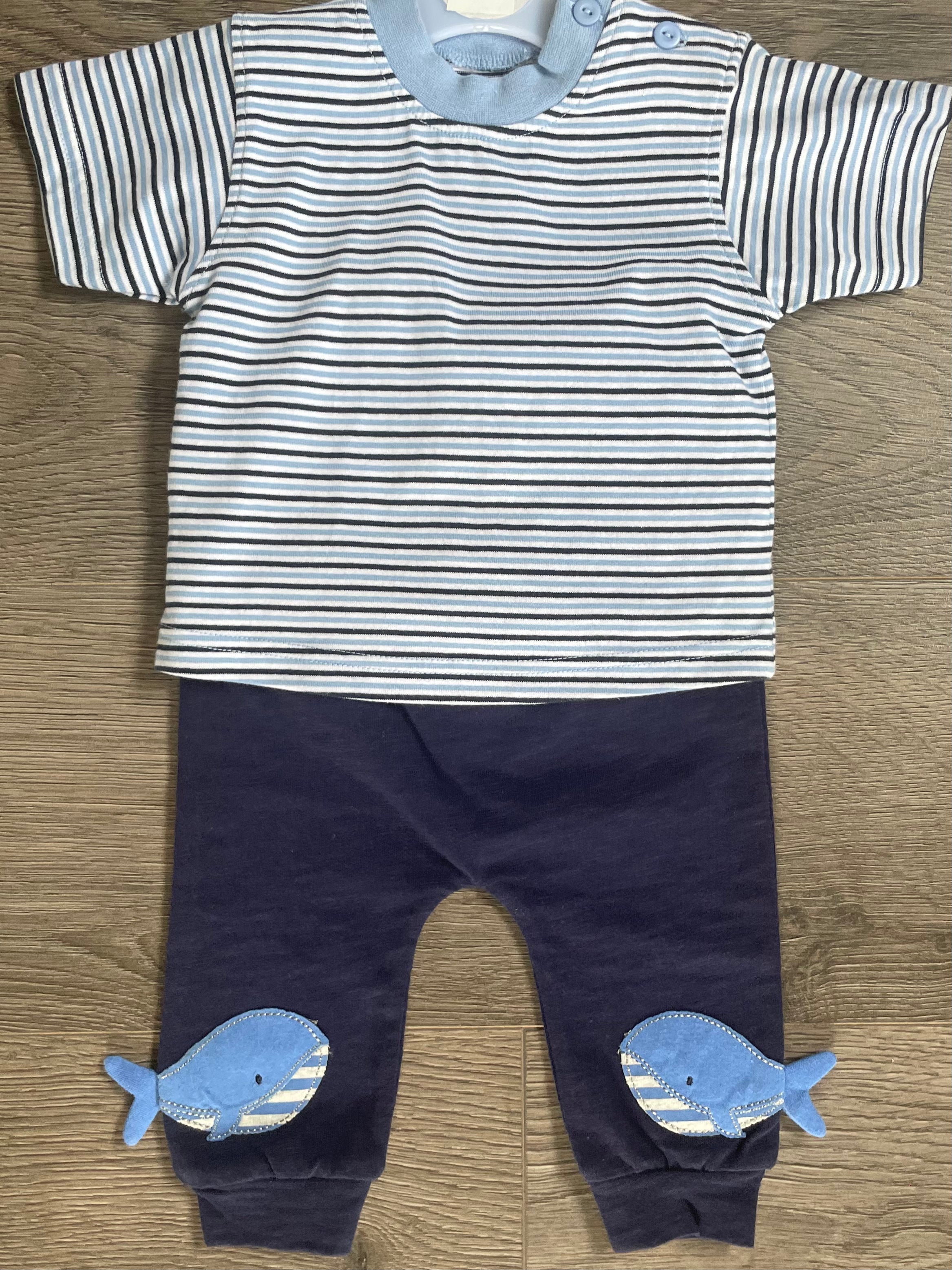 Whale joggers set (3-6 mths)