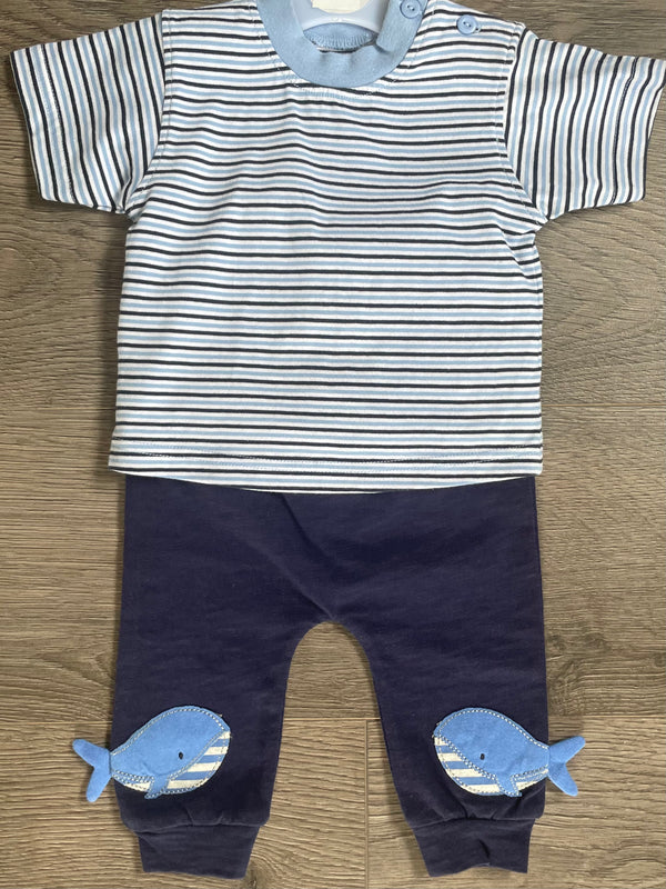 Whale joggers set (3-6 mths)