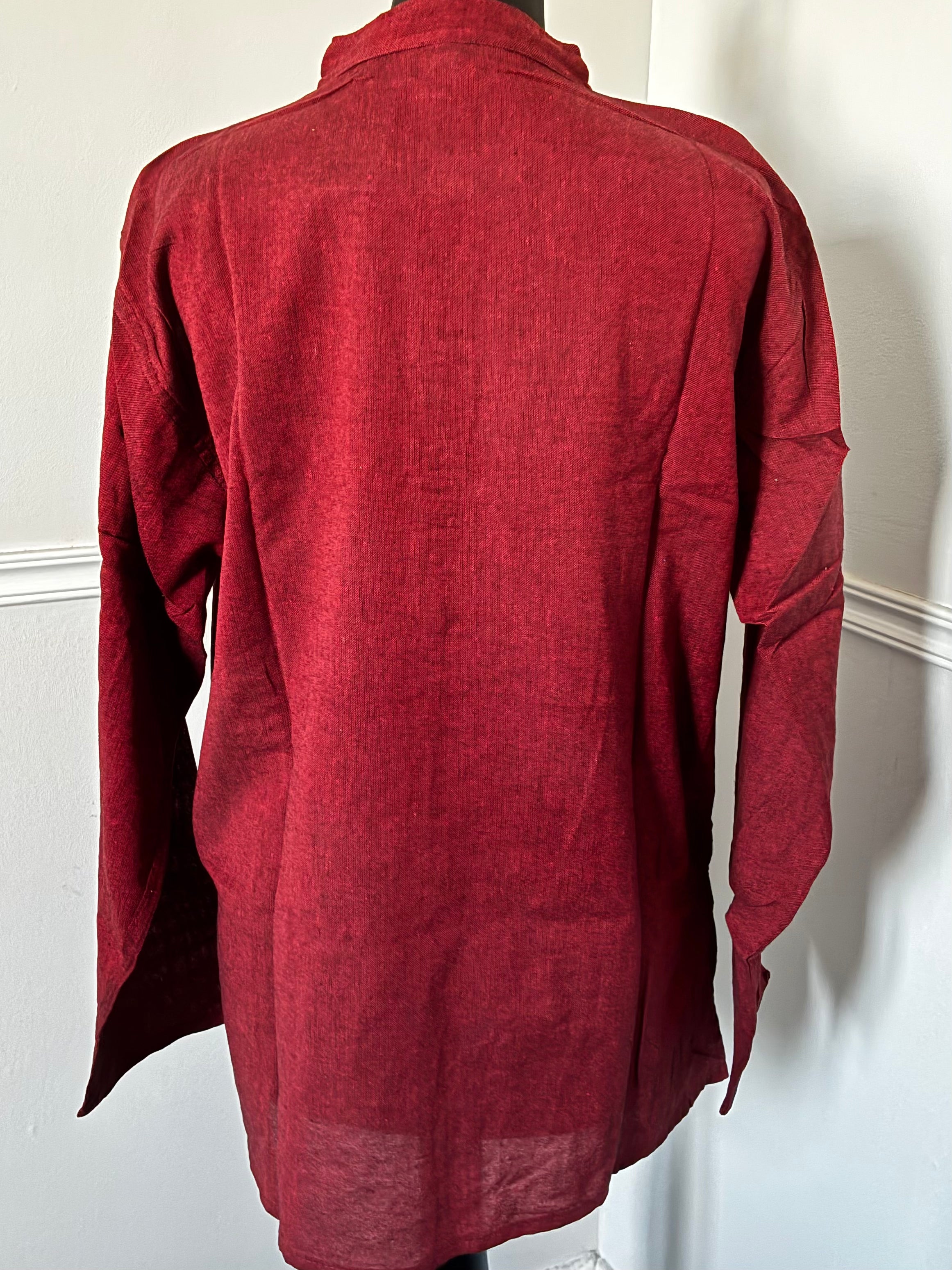 Burgundy Cotton Shirt, L