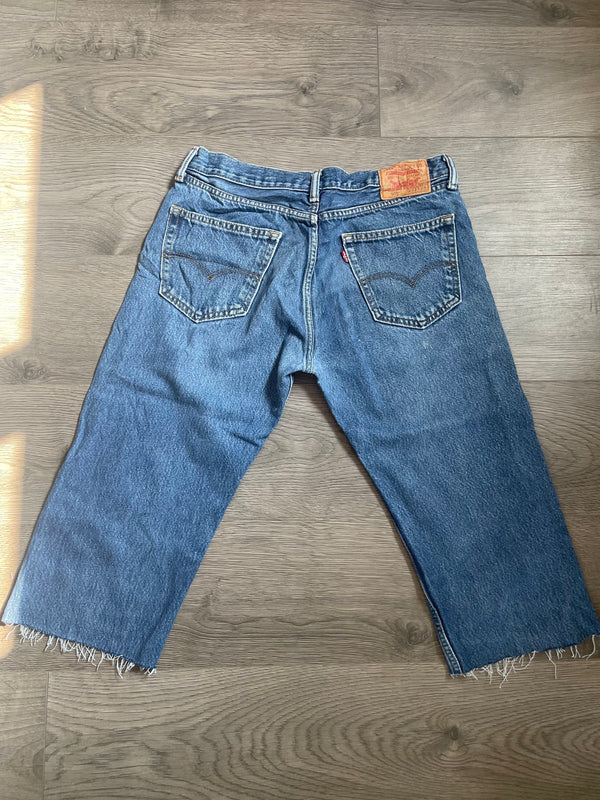 Vintage Up-cycled Levi's 505 Shorts, Blue, W34 L19