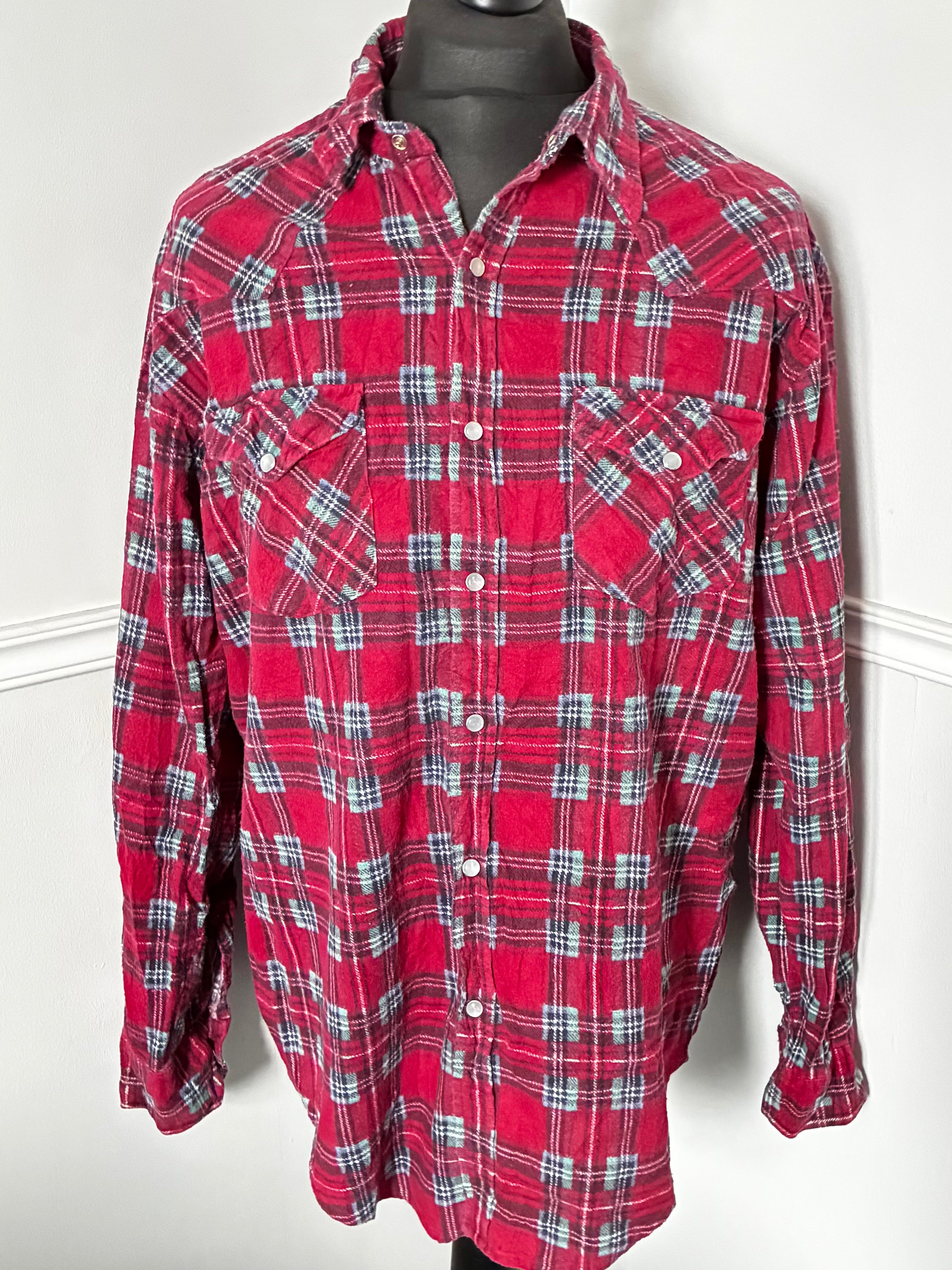 Thin Red Checked Flannel, XL
