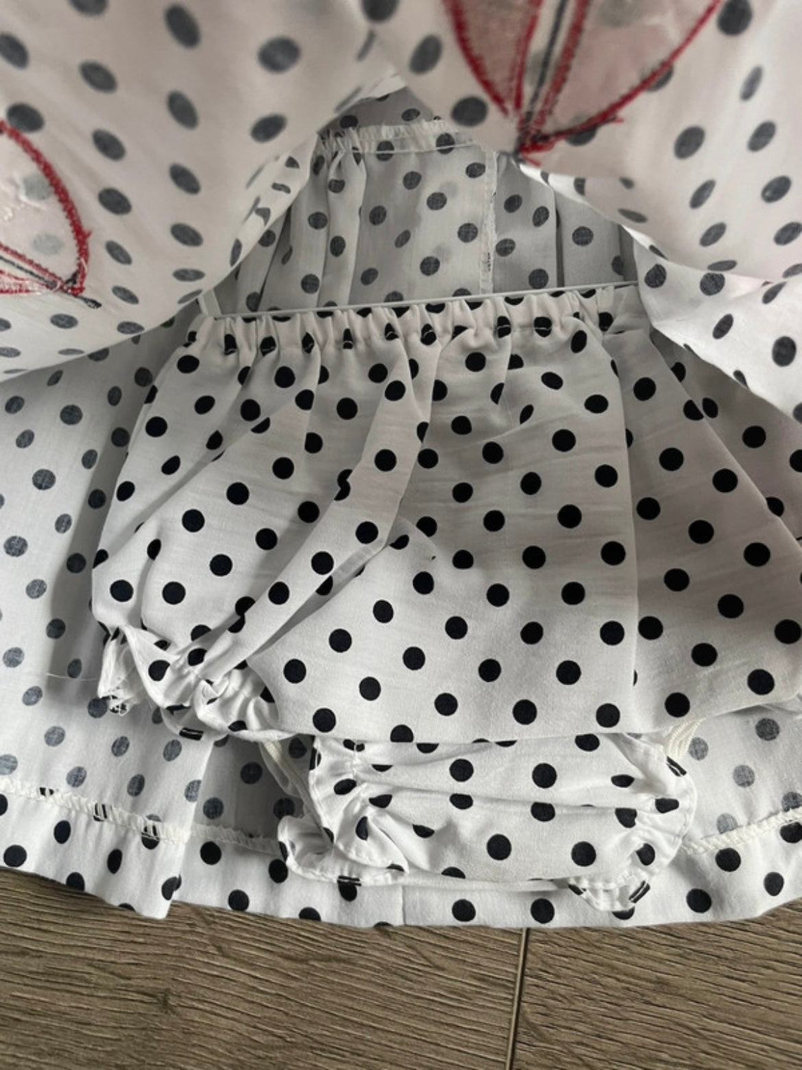 Spotty Dress with knickers and headband (up to 1 month)