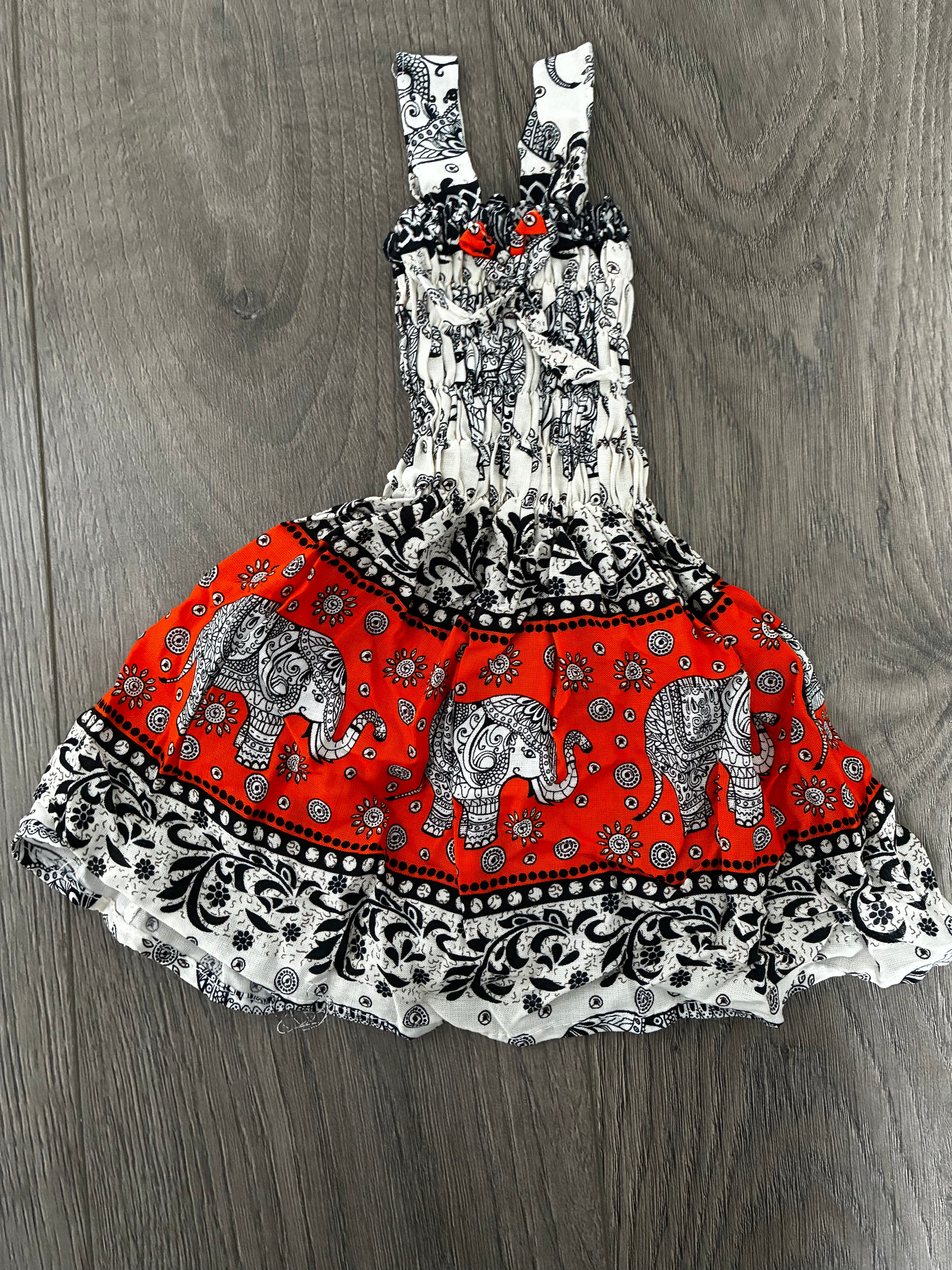 Orange Elephant Dress (6-12mths ish)