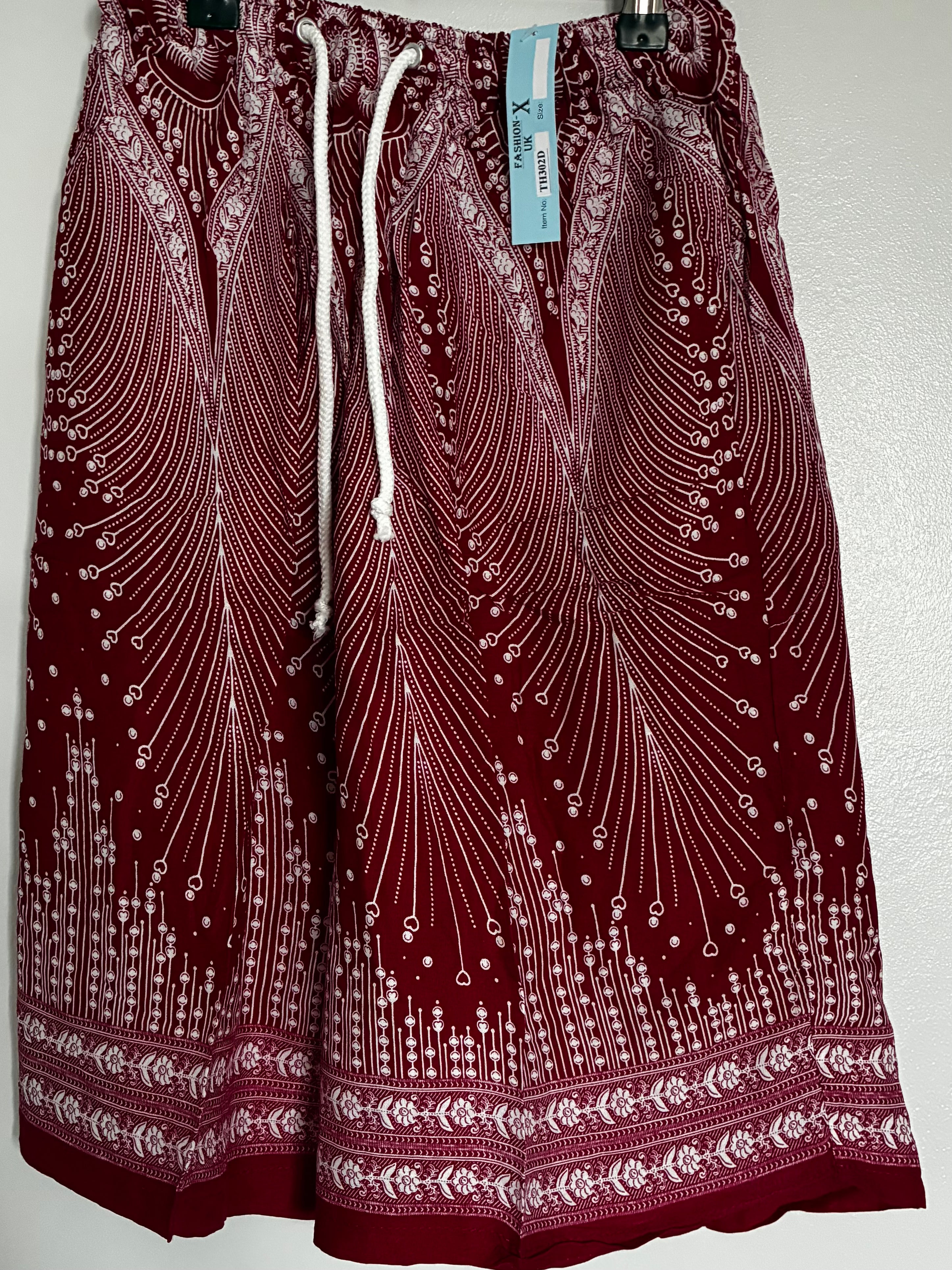 Red/White Leaf Shorts
