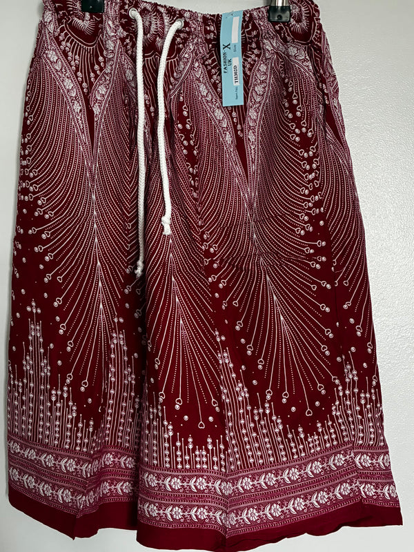 Red/White Leaf Shorts
