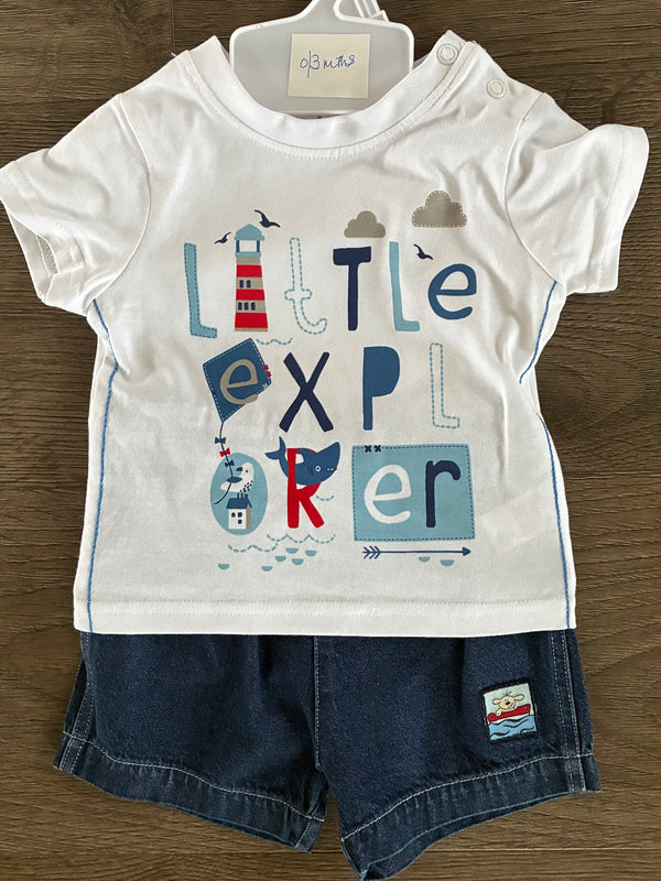 Little Explorer T-Shirt Set, (0-3 mths)