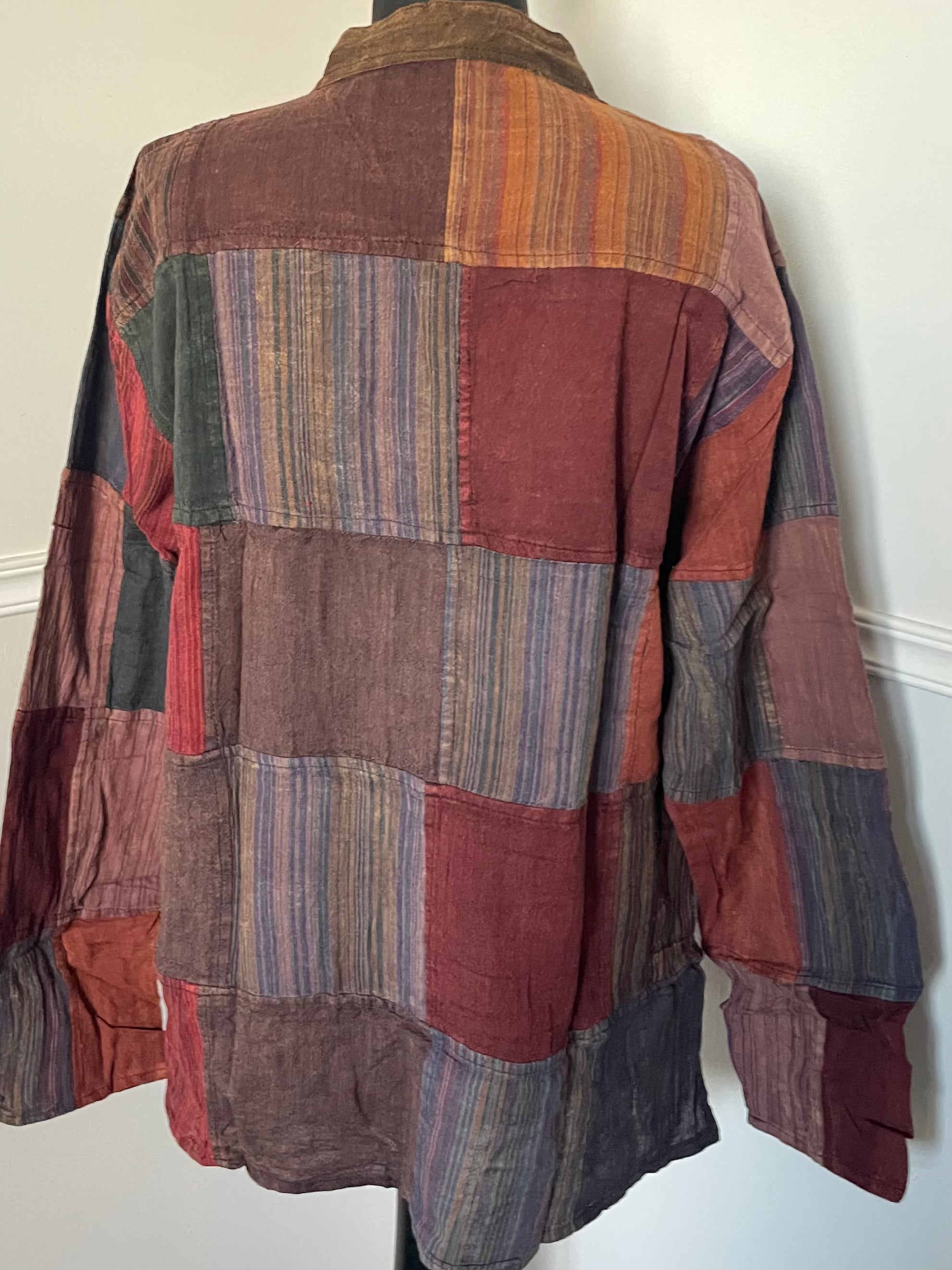 Patchwork Cotton Shirt, L