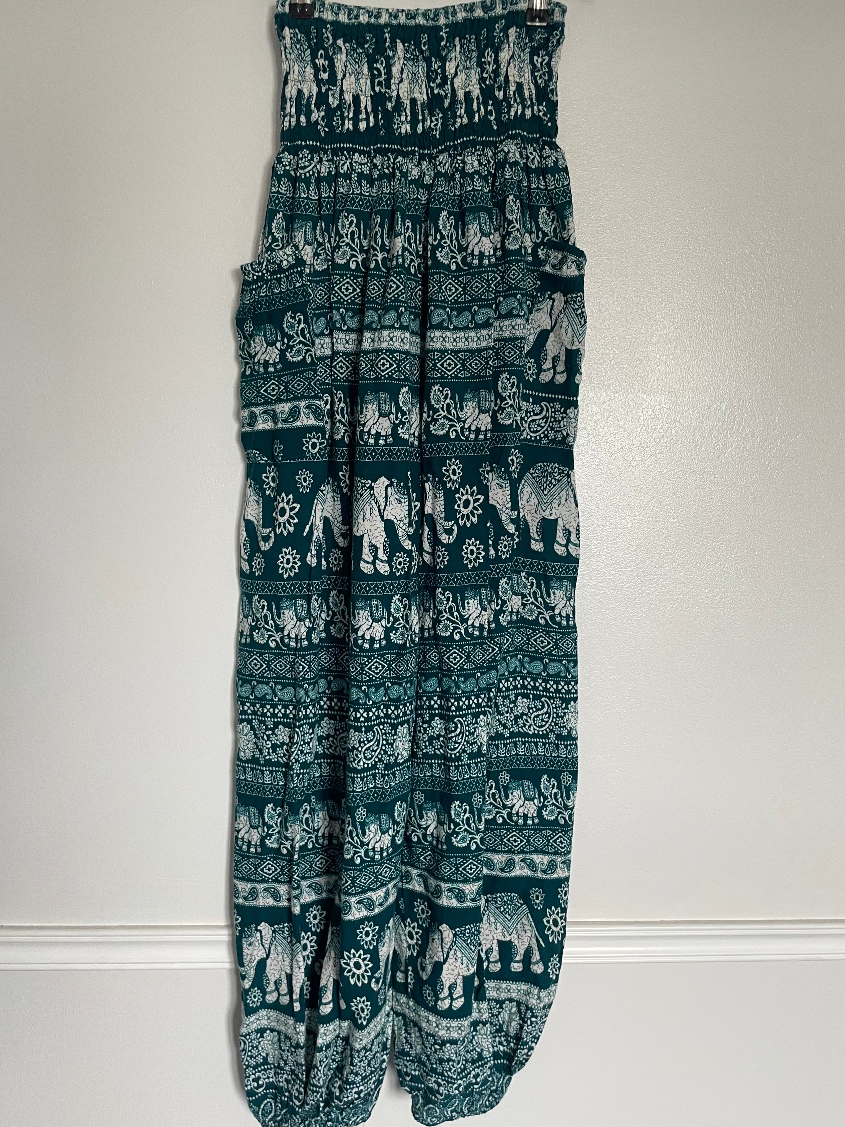 Green Elephant Harem Trousers