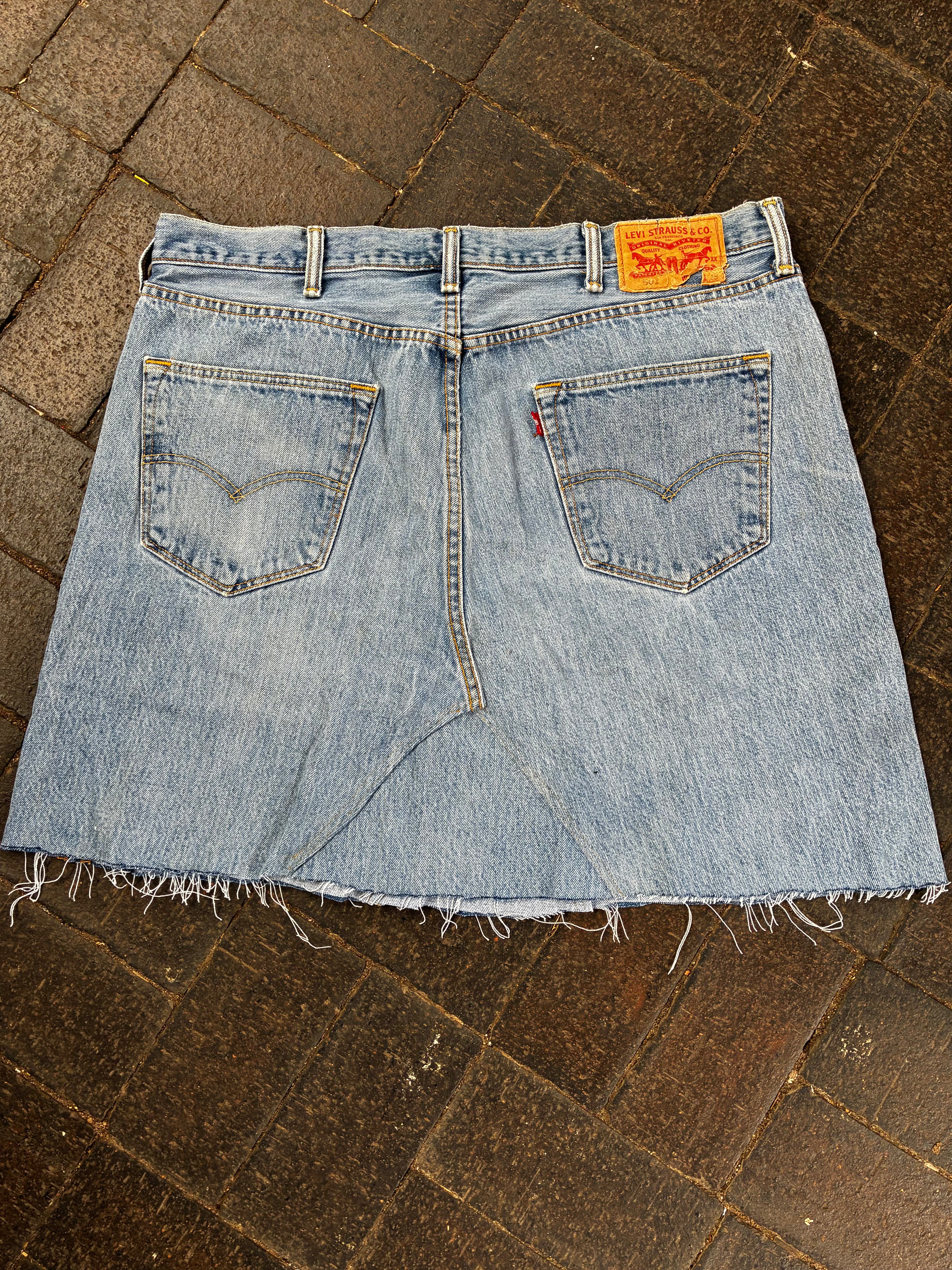 Vintage Up-cycled Levi's 501 Skirt, Blue, Size 20