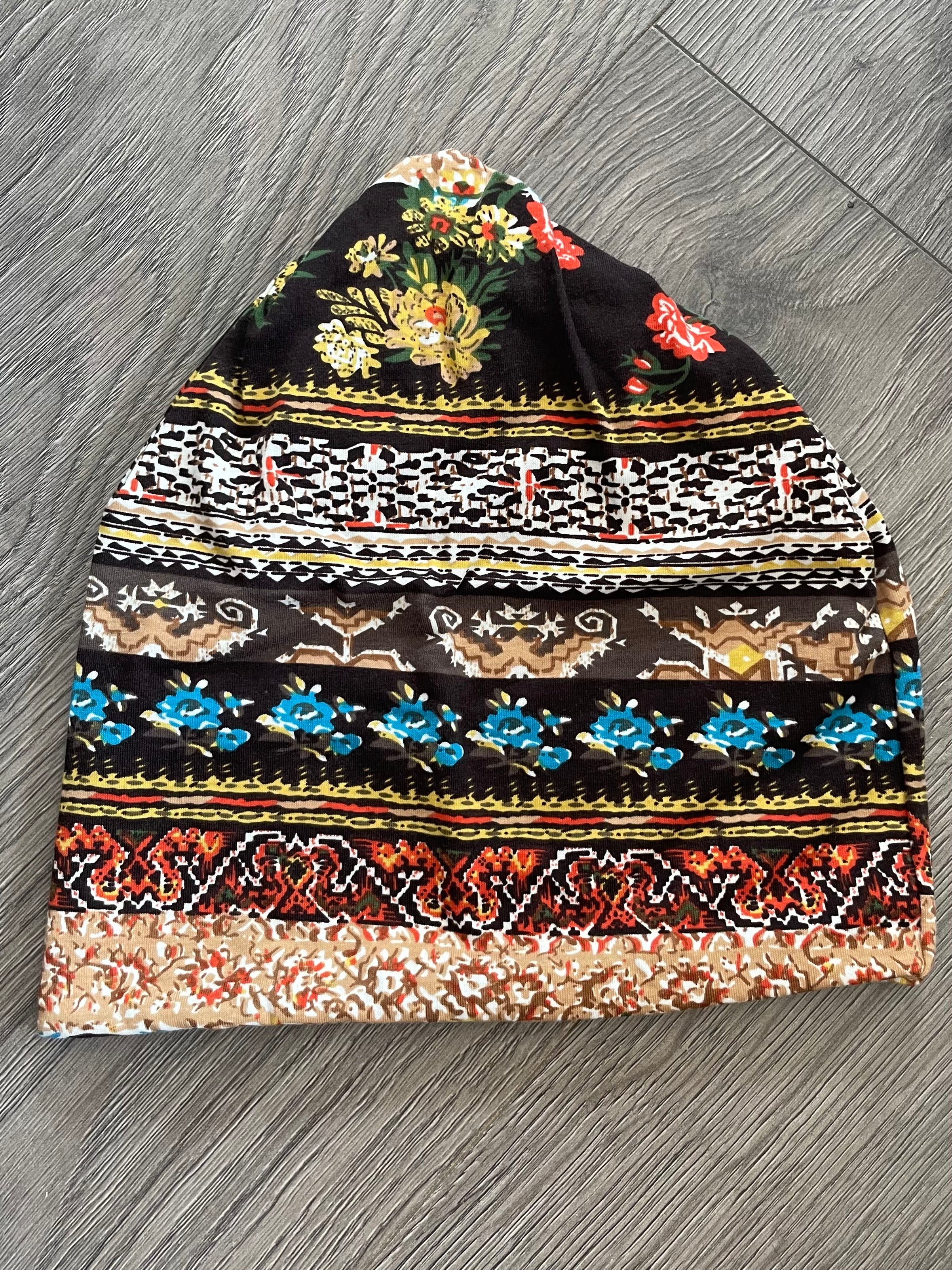 Flower Print Soft Beanie