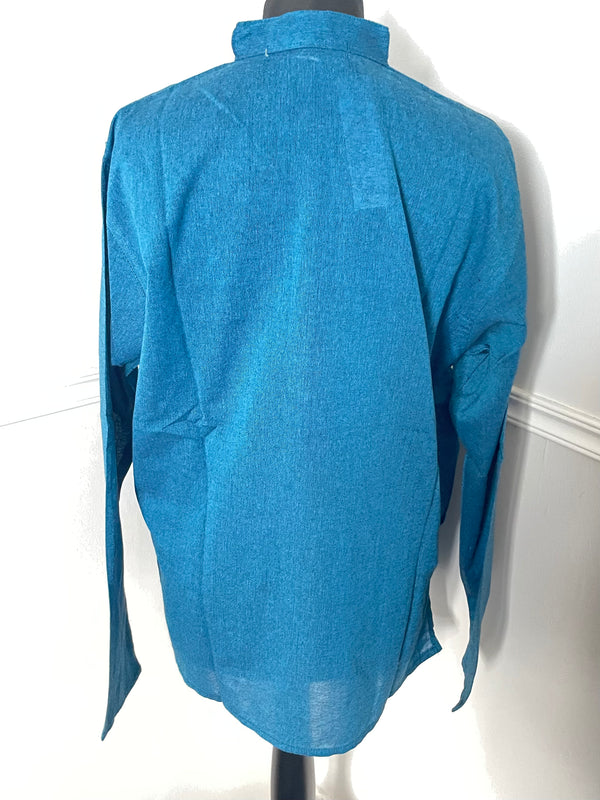 Turquoise Cotton Shirt, S/M