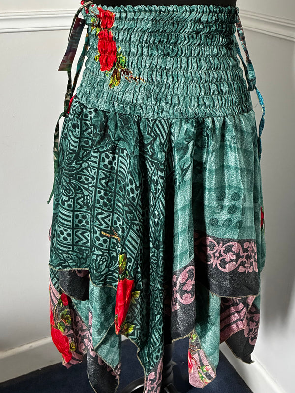 Recycled Saree Short Pixie Skirt/Top