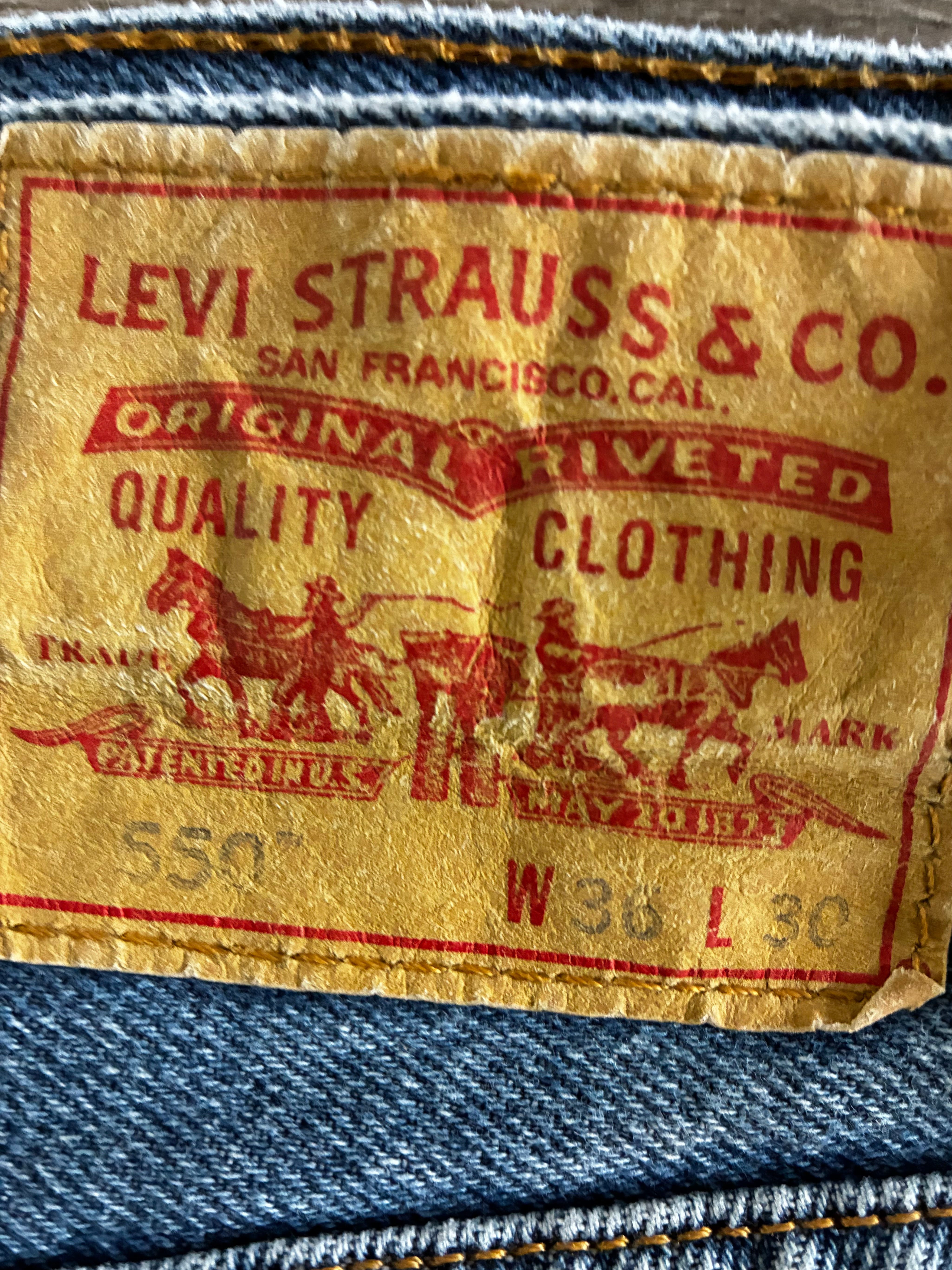 Vintage Levi's 550, Blue, Label - W36, L30 Actual Size - W38, L31