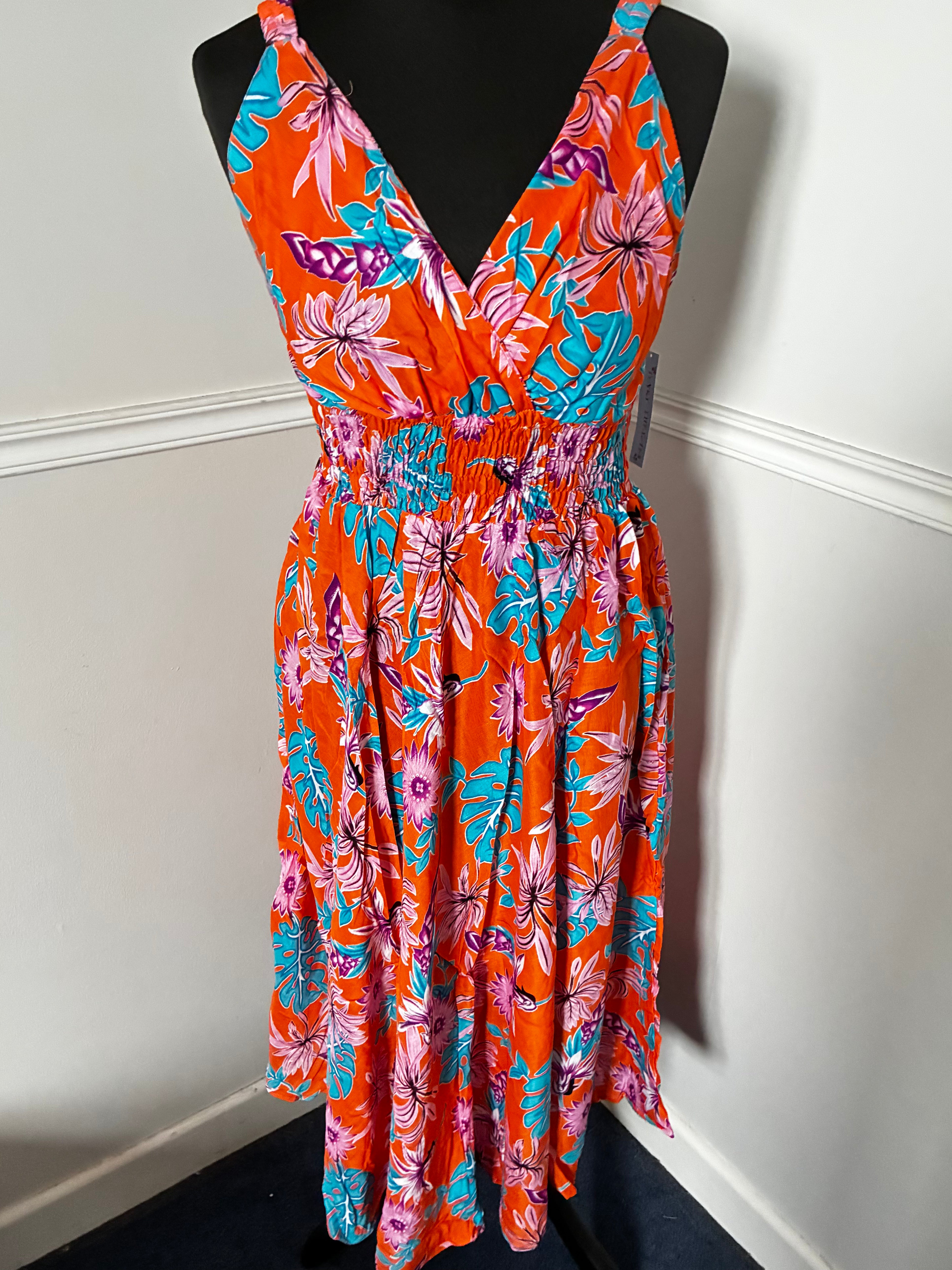 Orange/Turquoise Sundress