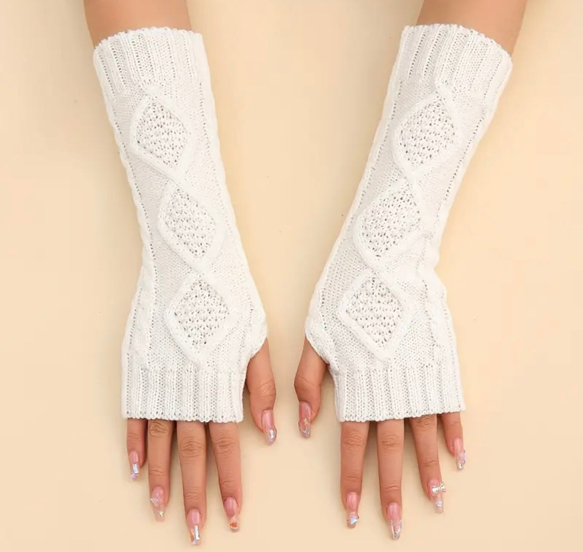 Long Sleeve Knit Fingerless Gloves