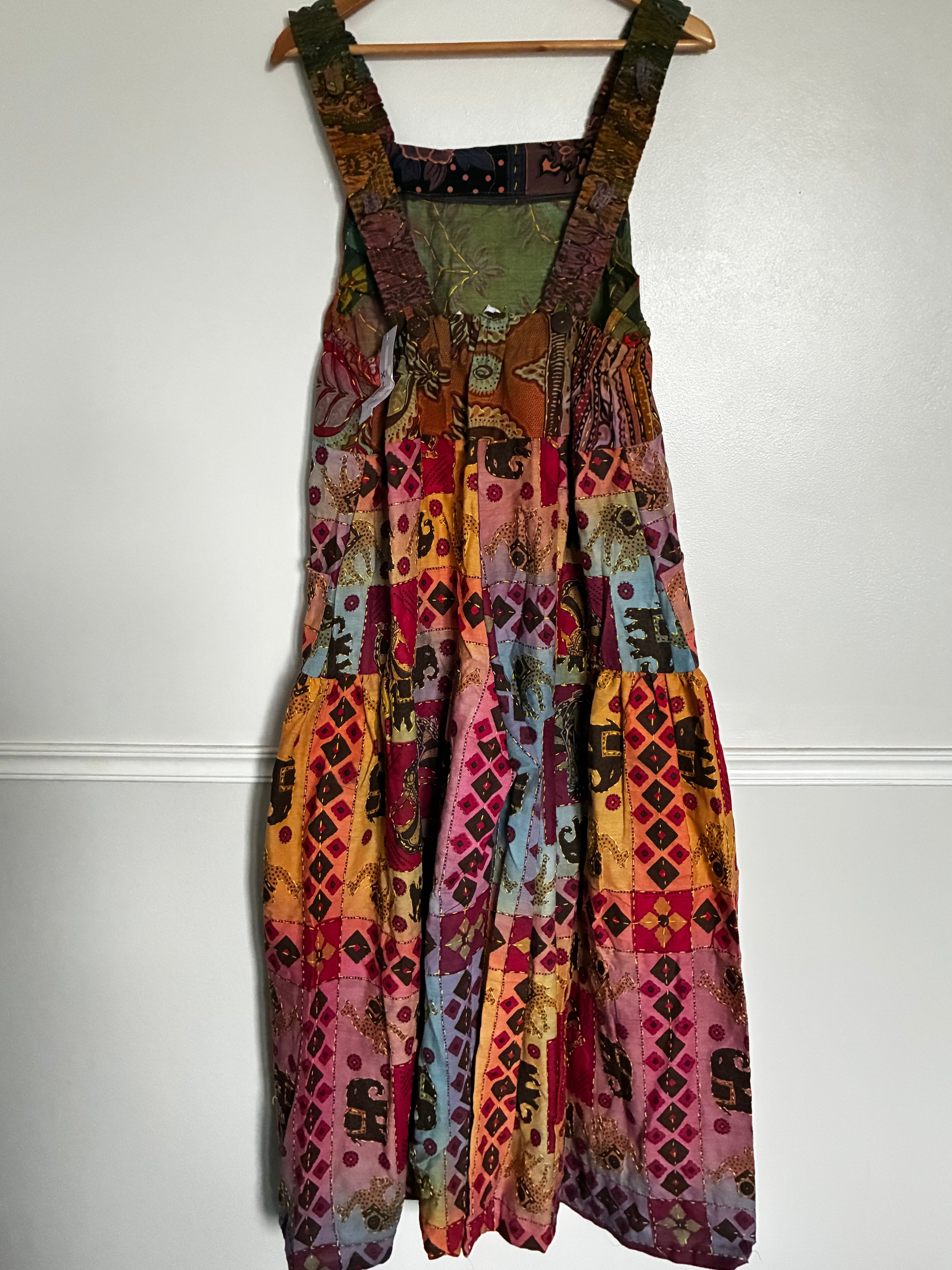 Wide Leg Patch Dungarees, one size