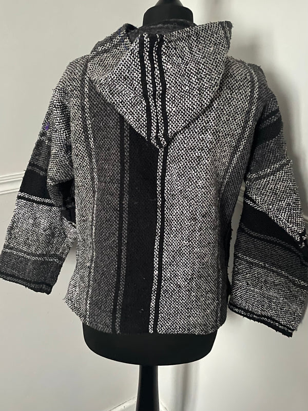 Grey/Black Baja Hoodie, M
