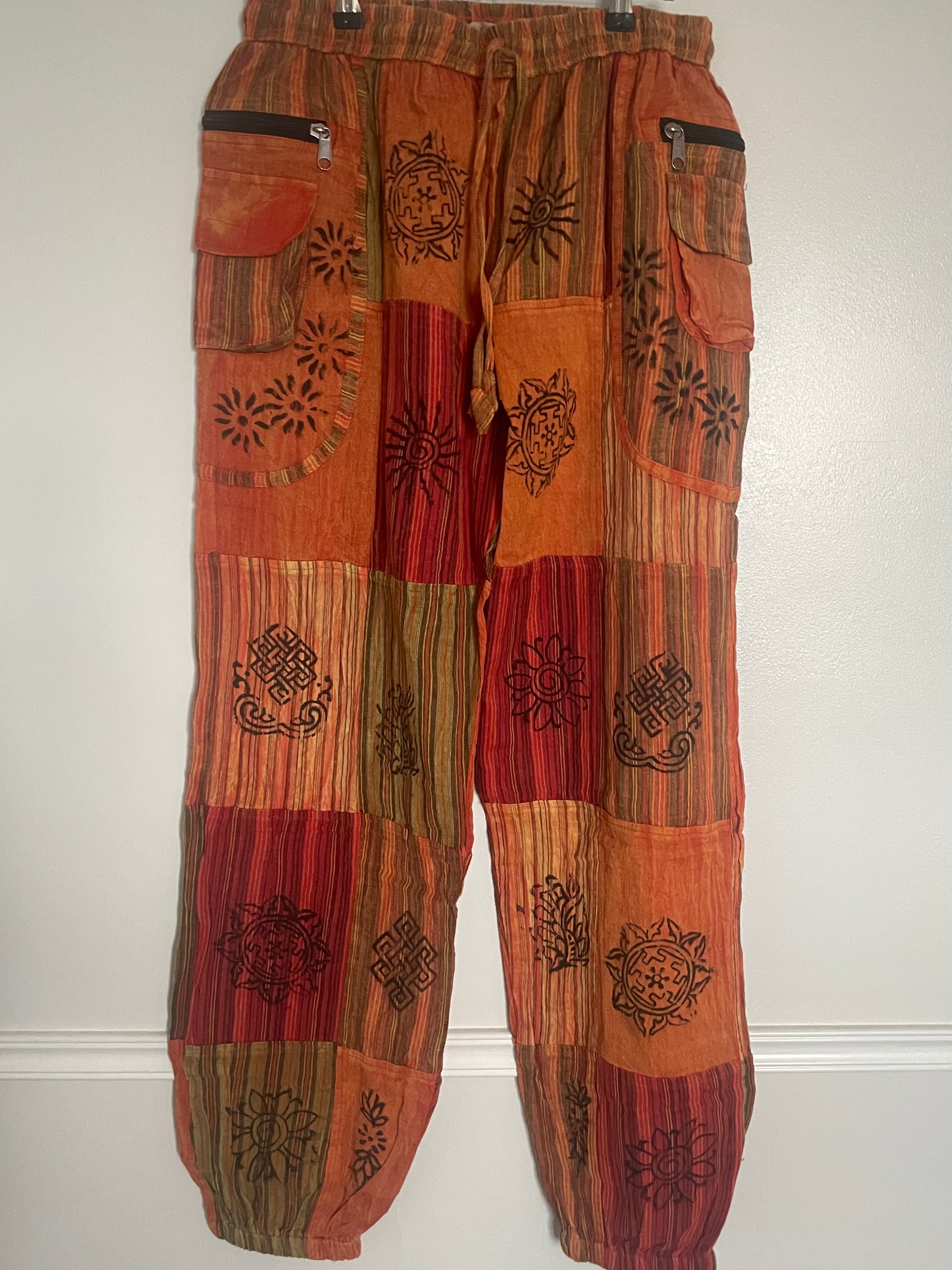 Patchwork Zip Pocket Trousers, XXL