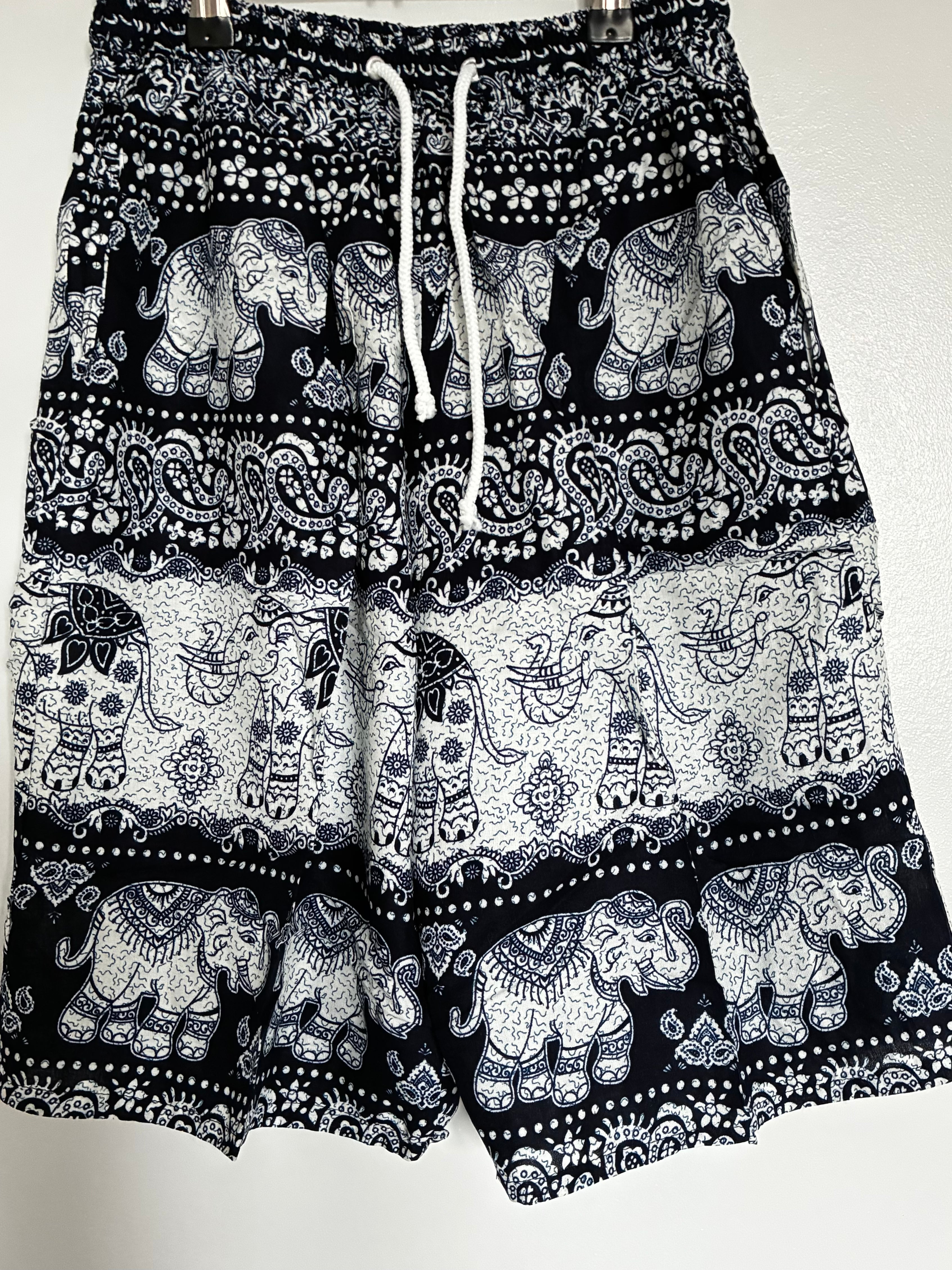 Blue/White Elephant Shorts