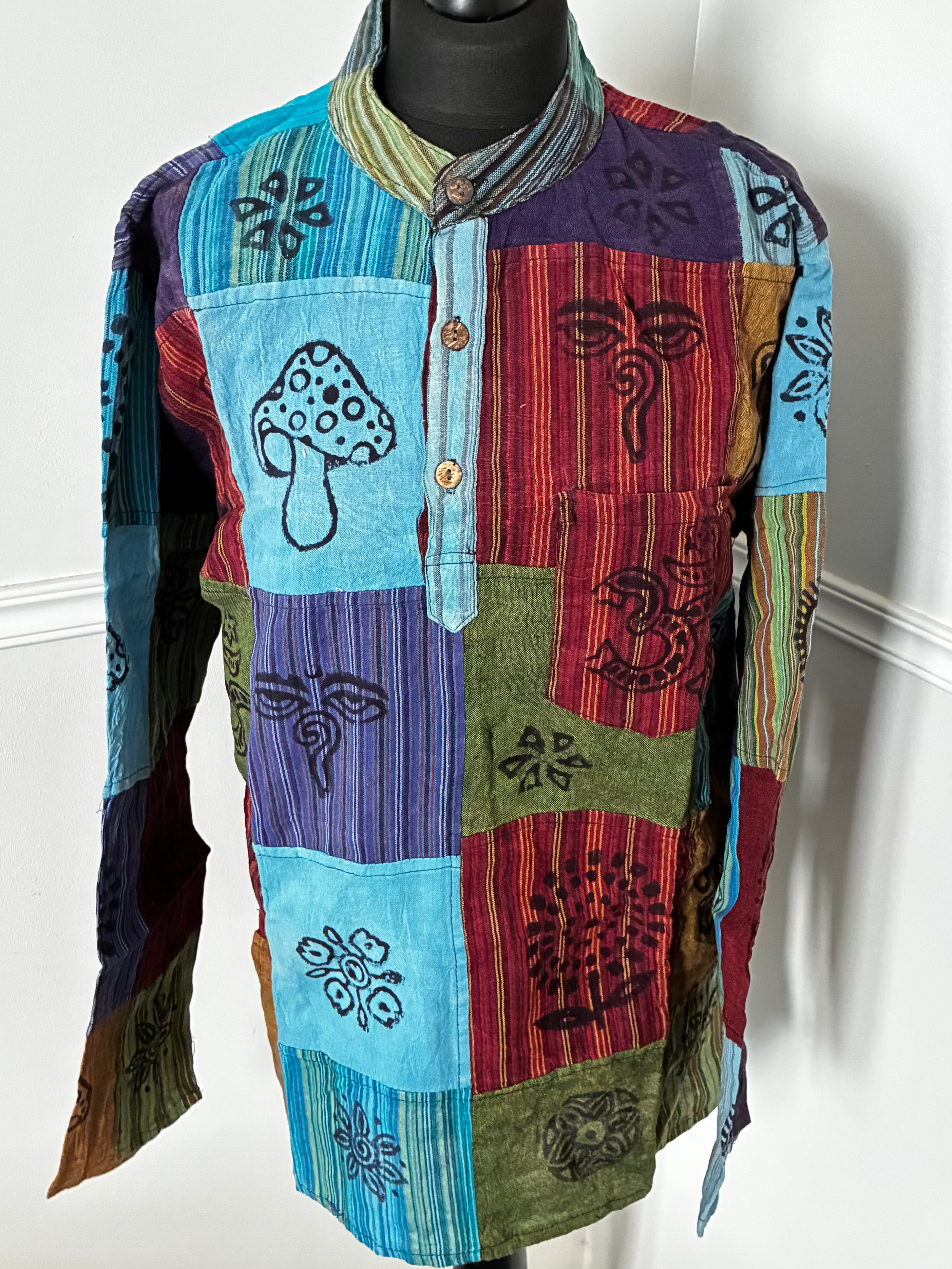 Patchwork Cotton Shirt, L