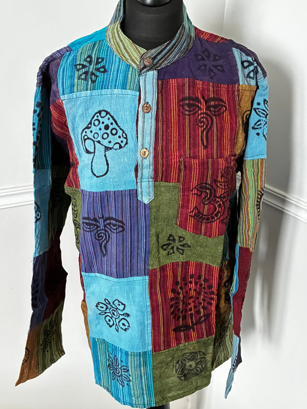 Patchwork Cotton Shirt, L
