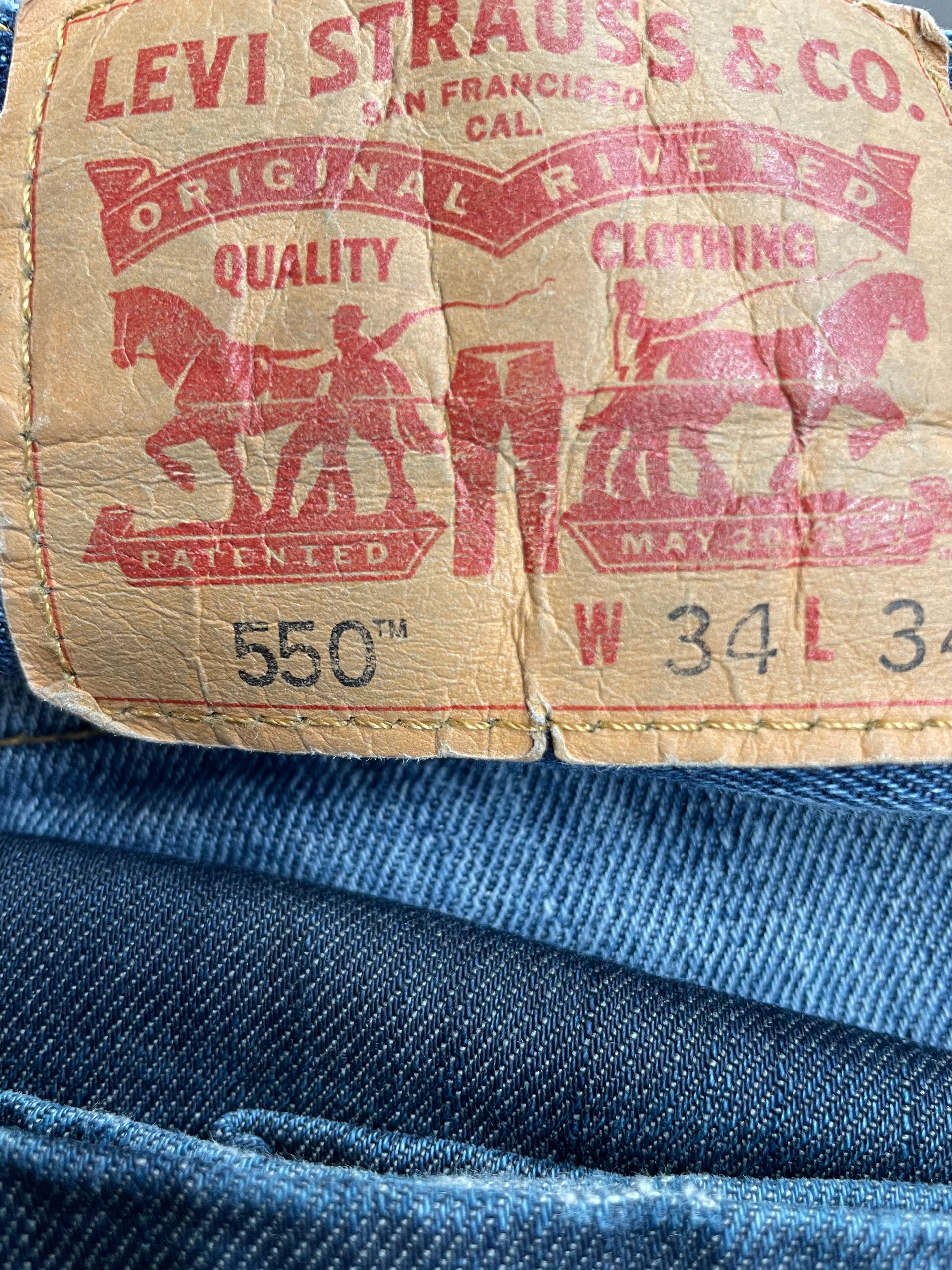 Vintage Levi's 550, Blue, Label - W34, L34, Actual size - W33, L34