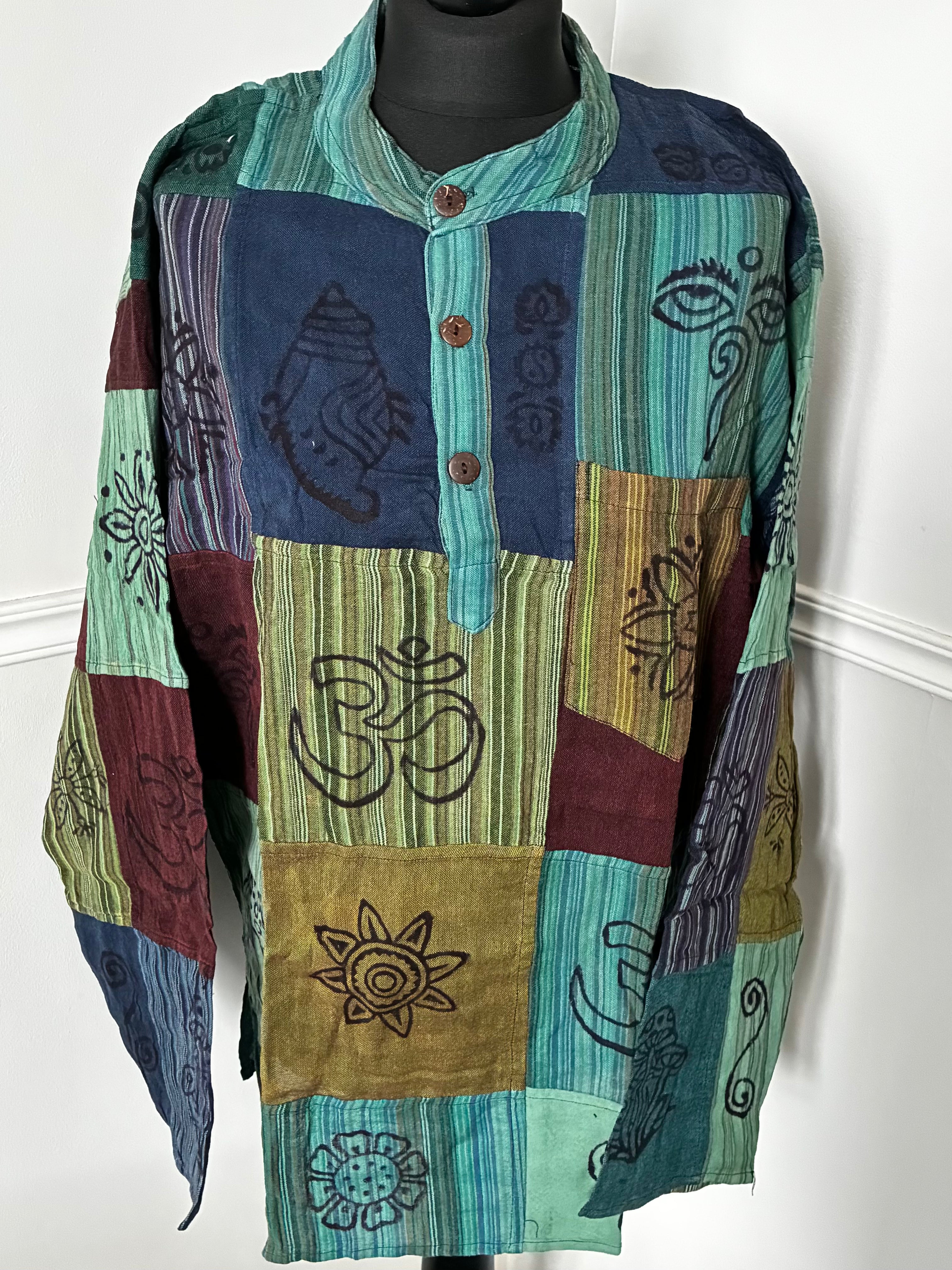 Patchwork Cotton Shirt, XL
