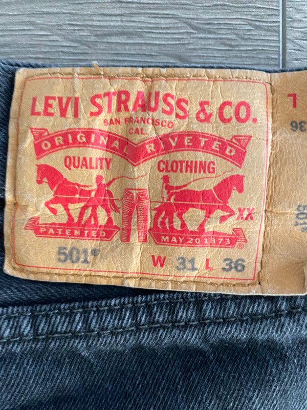 Vintage Levi's 501, Black, Label - W31, L36, Actual Size - W32, L35