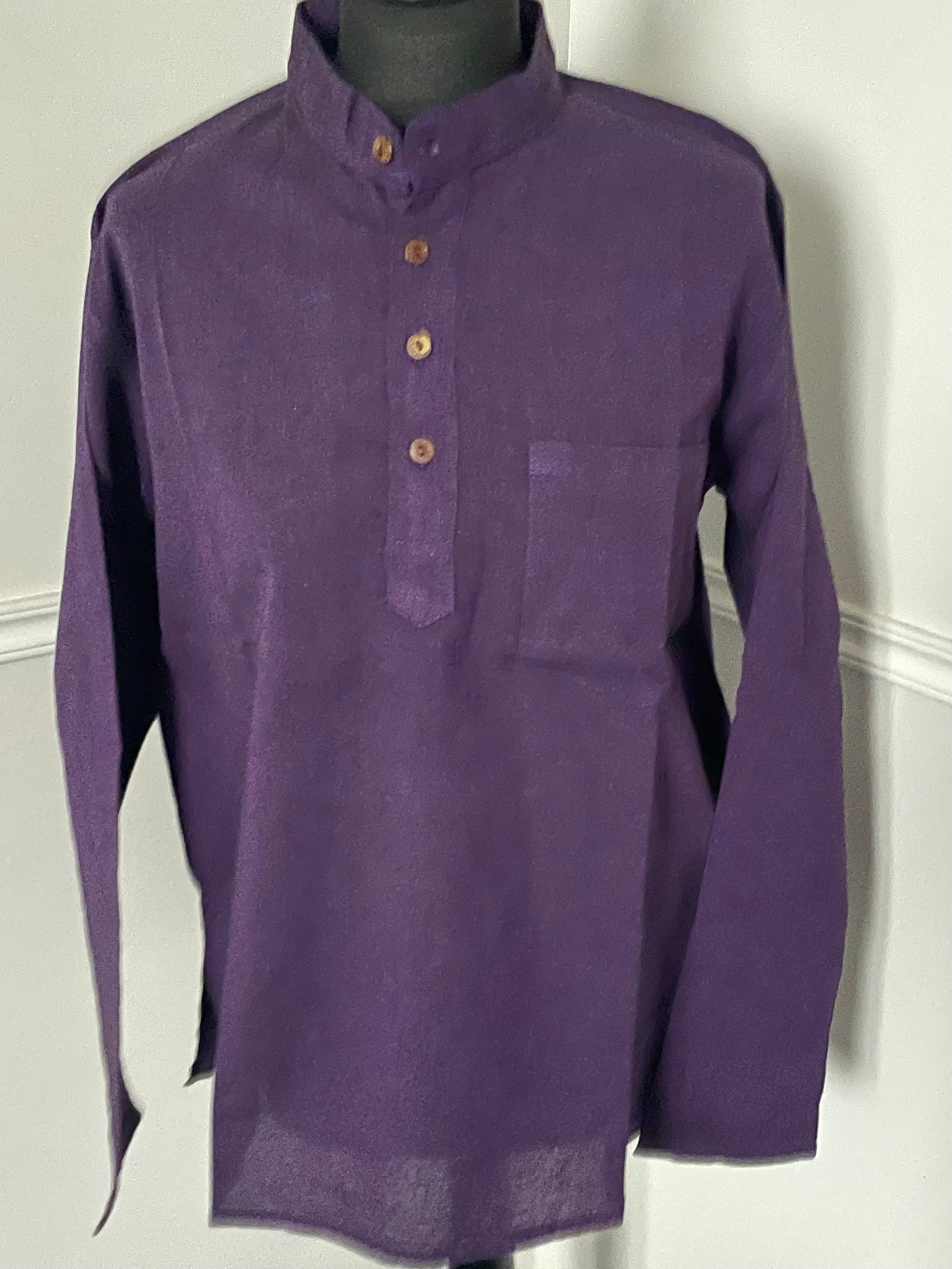 Purple Cotton Shirt, S/M