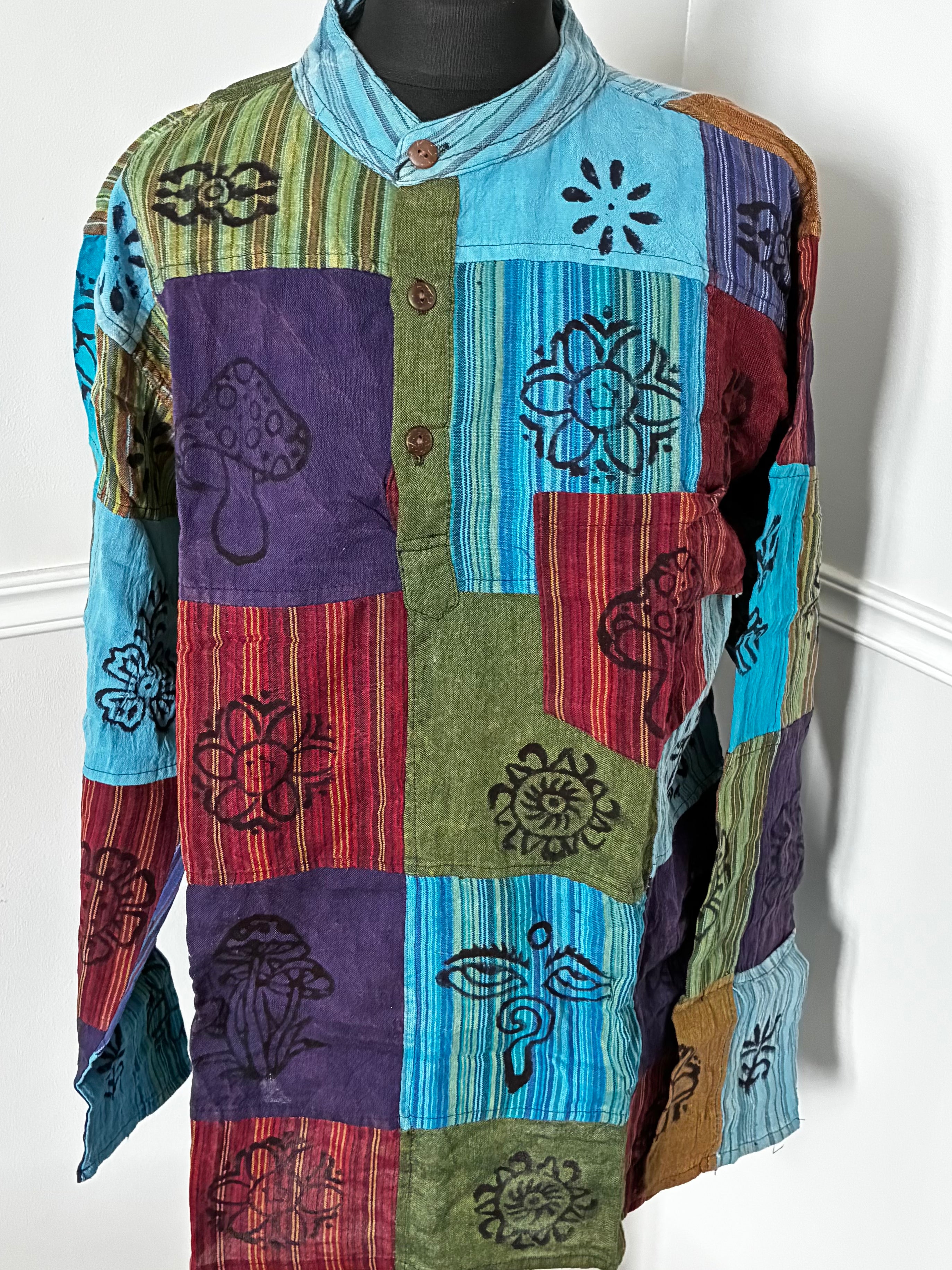 Patchwork Cotton Shirt, L