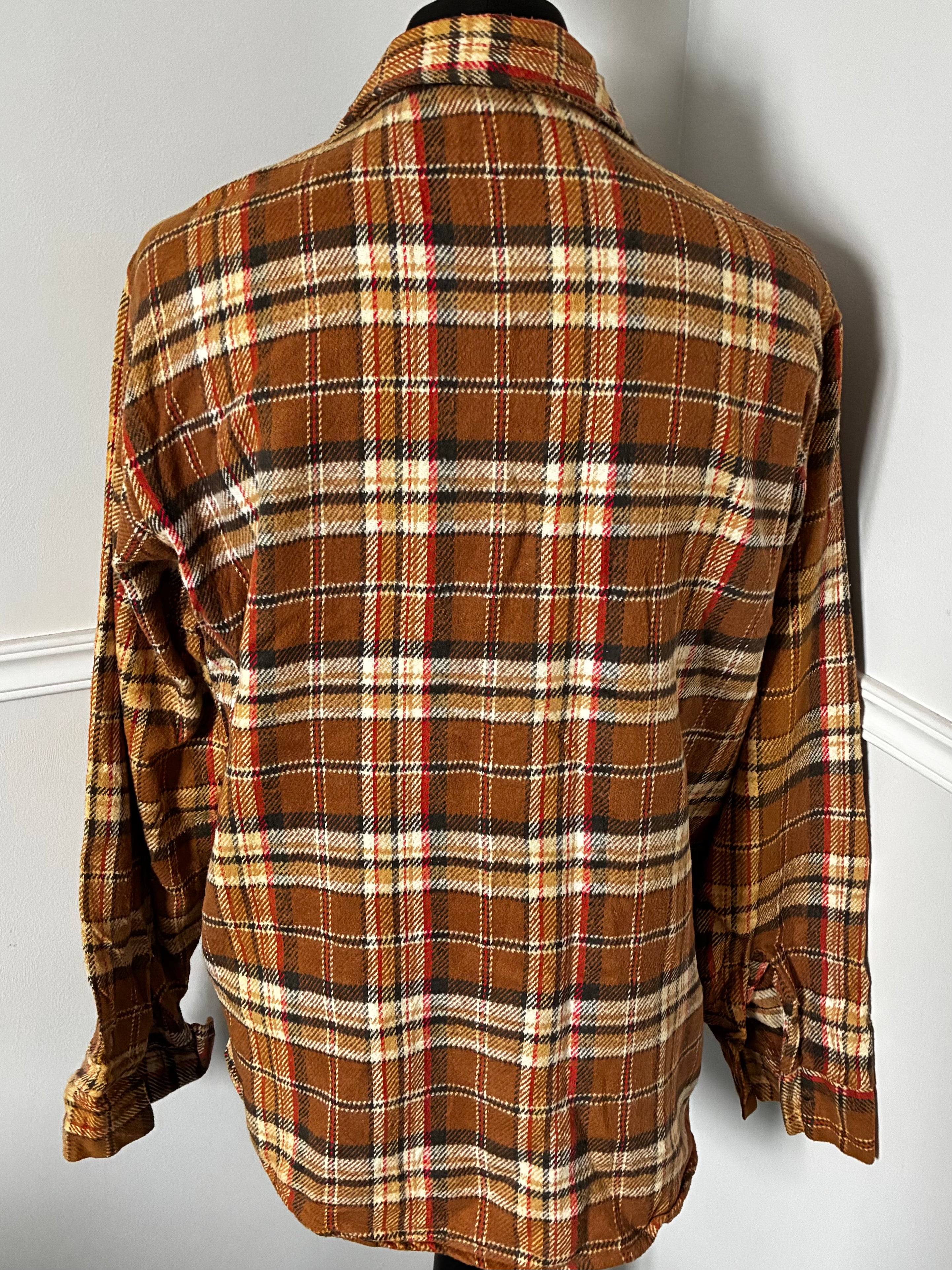 Thick Brown/Red Checked Flannel, L