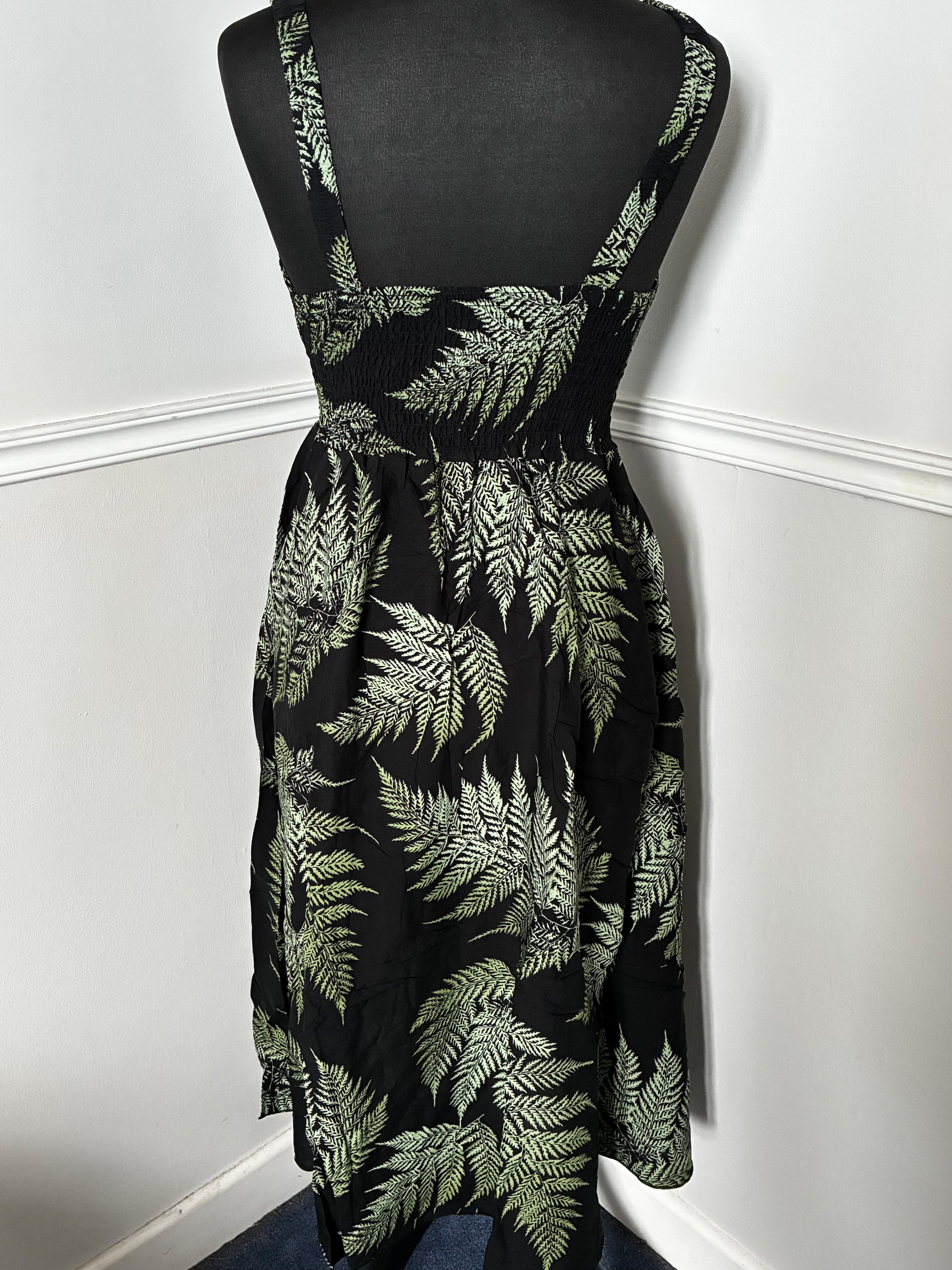 Black/Green Leaf Dress