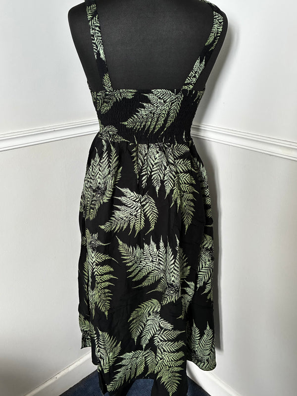 Black/Green Leaf Dress