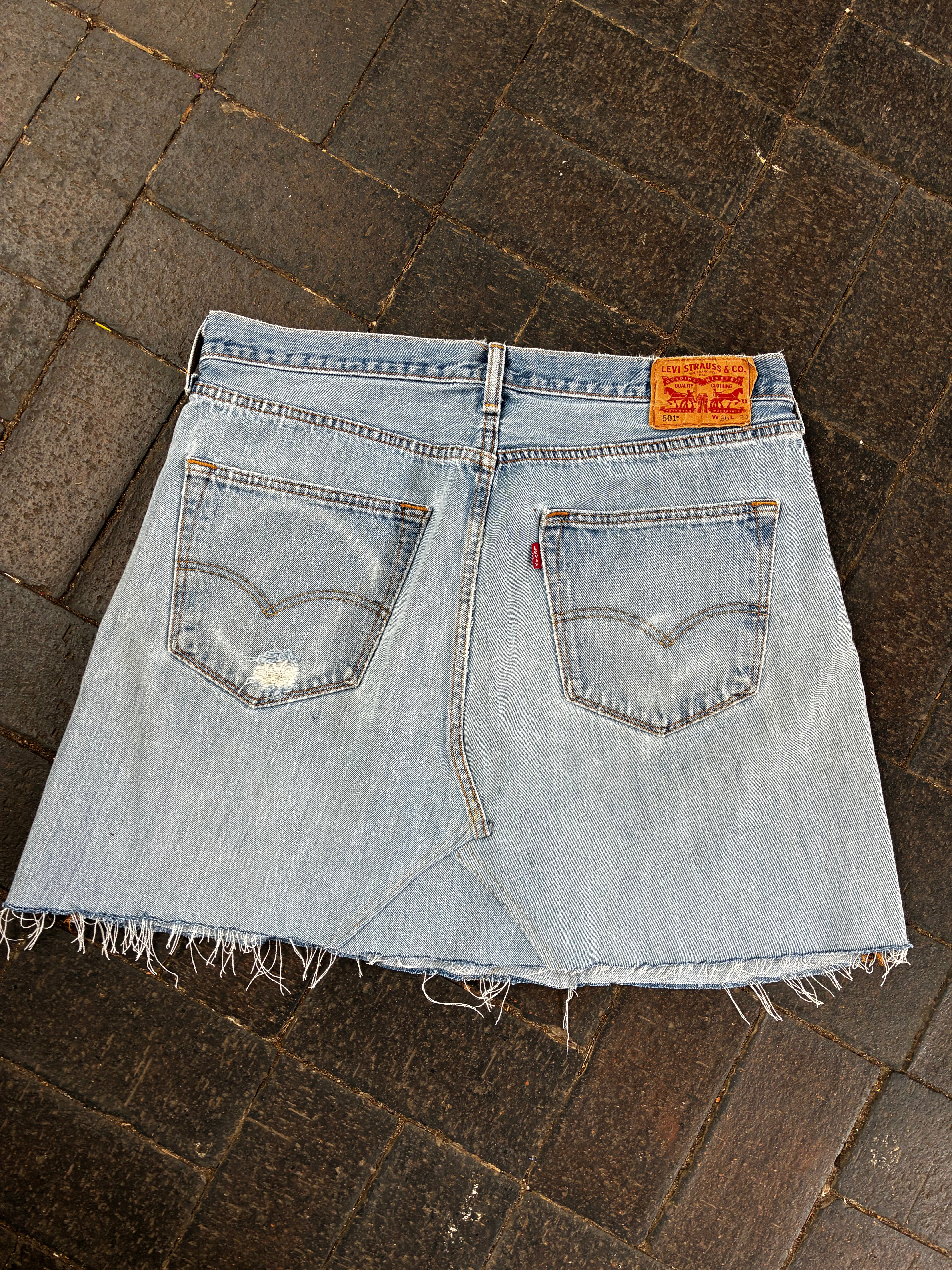 Vintage Up-cycled Levi's 501 Skirt, Blue, Size 16