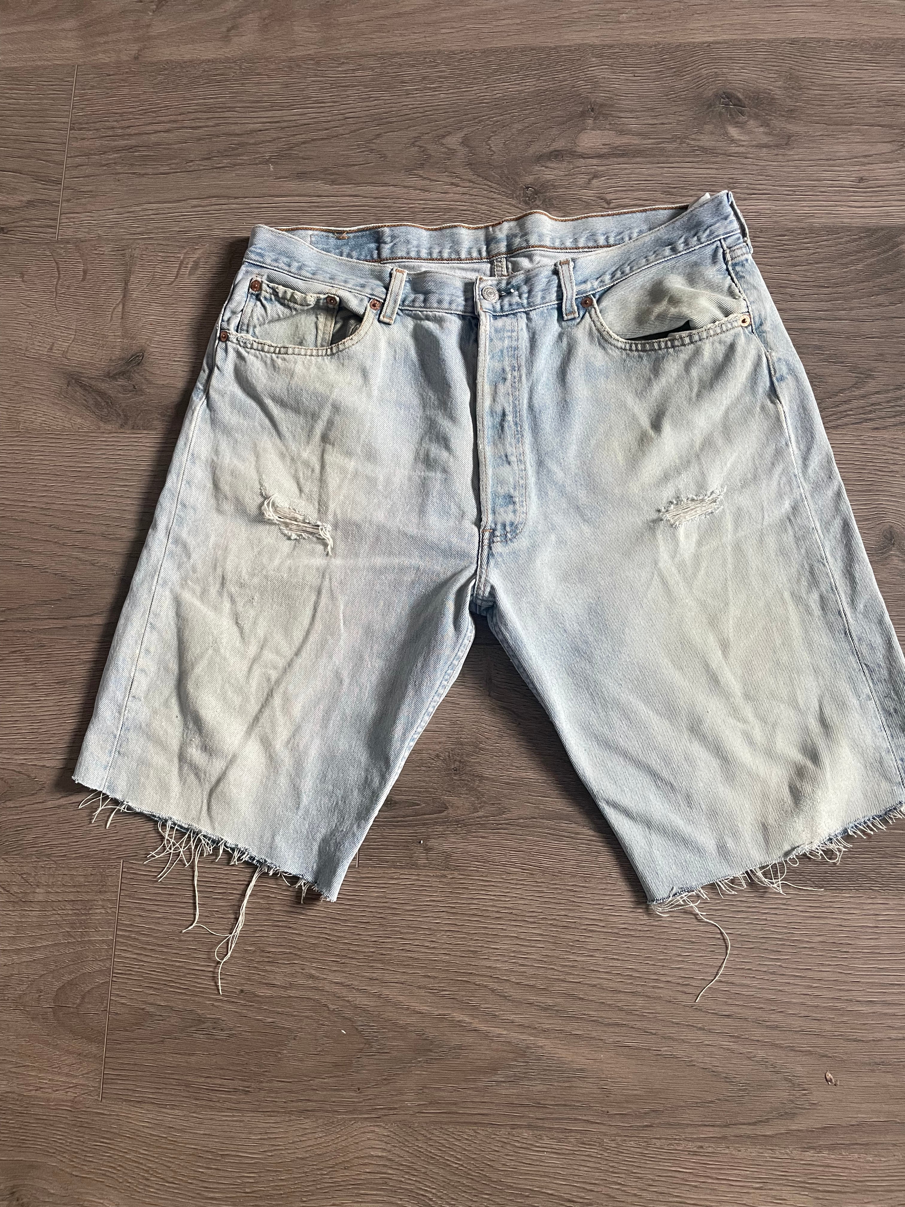 Vintage Up-cycled Levi's 501 Shorts, Faded, W37 L12