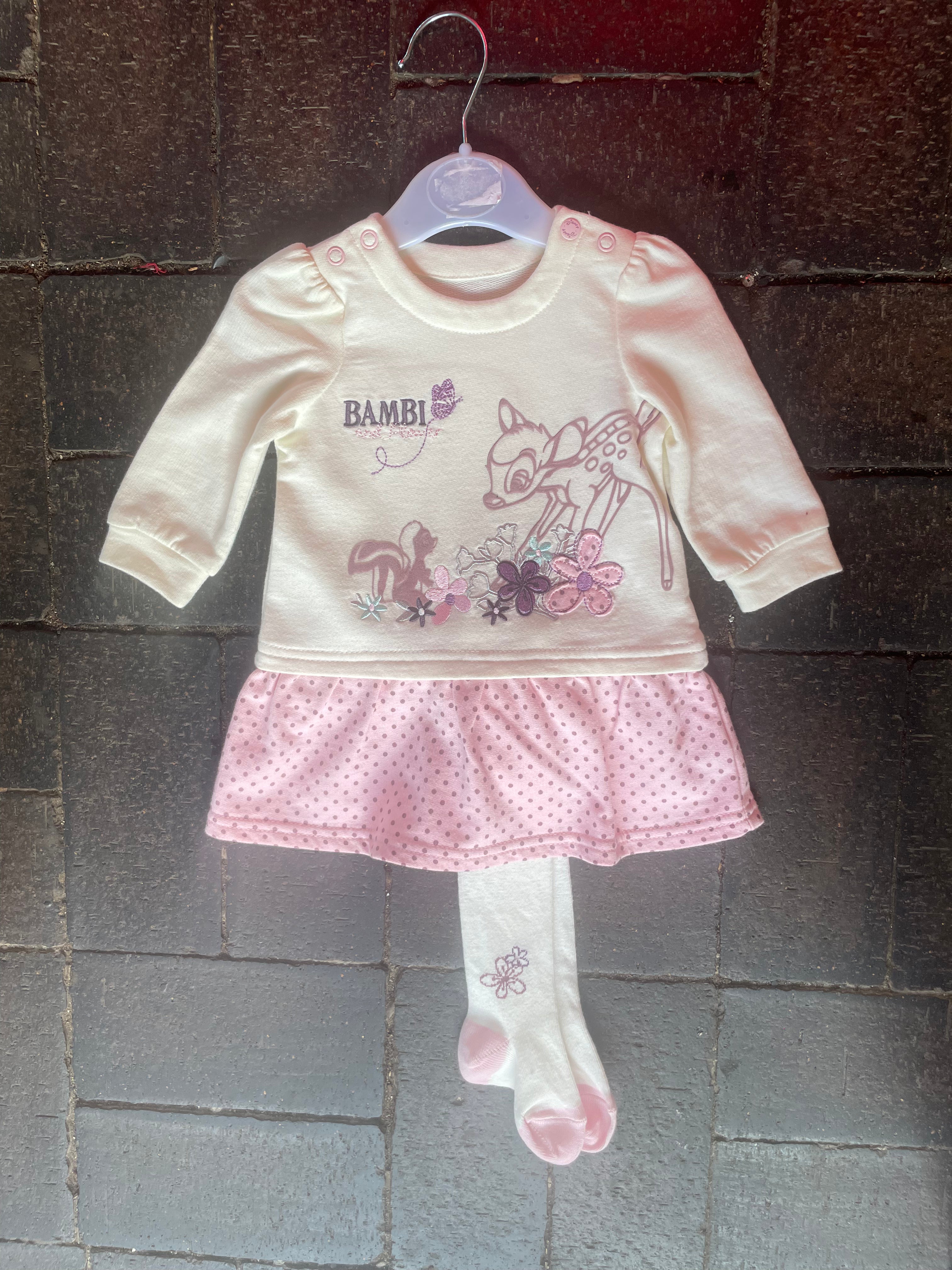 Disney Bambi Dress and Tights (0-3mths)