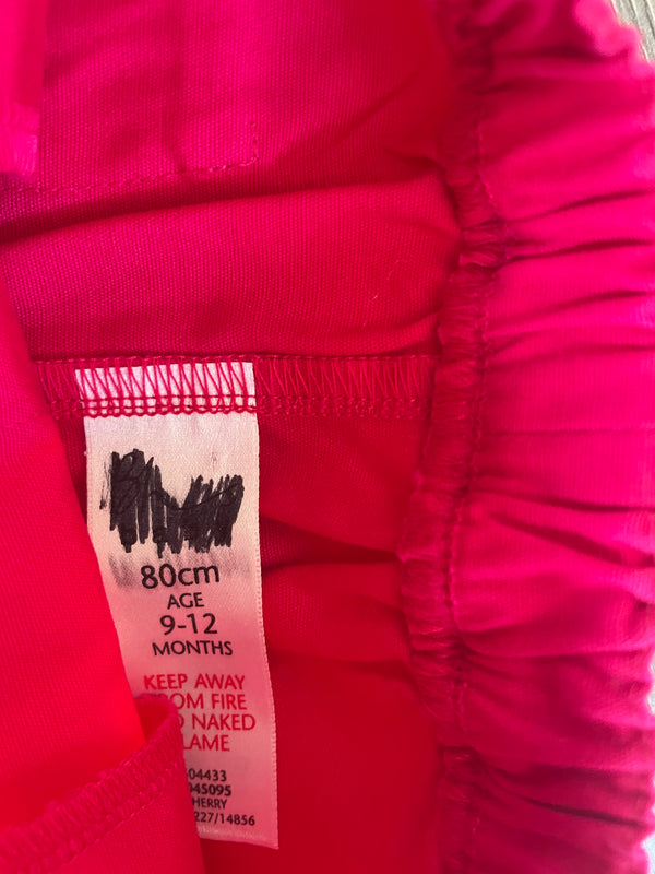 Pink heart shorts (9-12 mths)