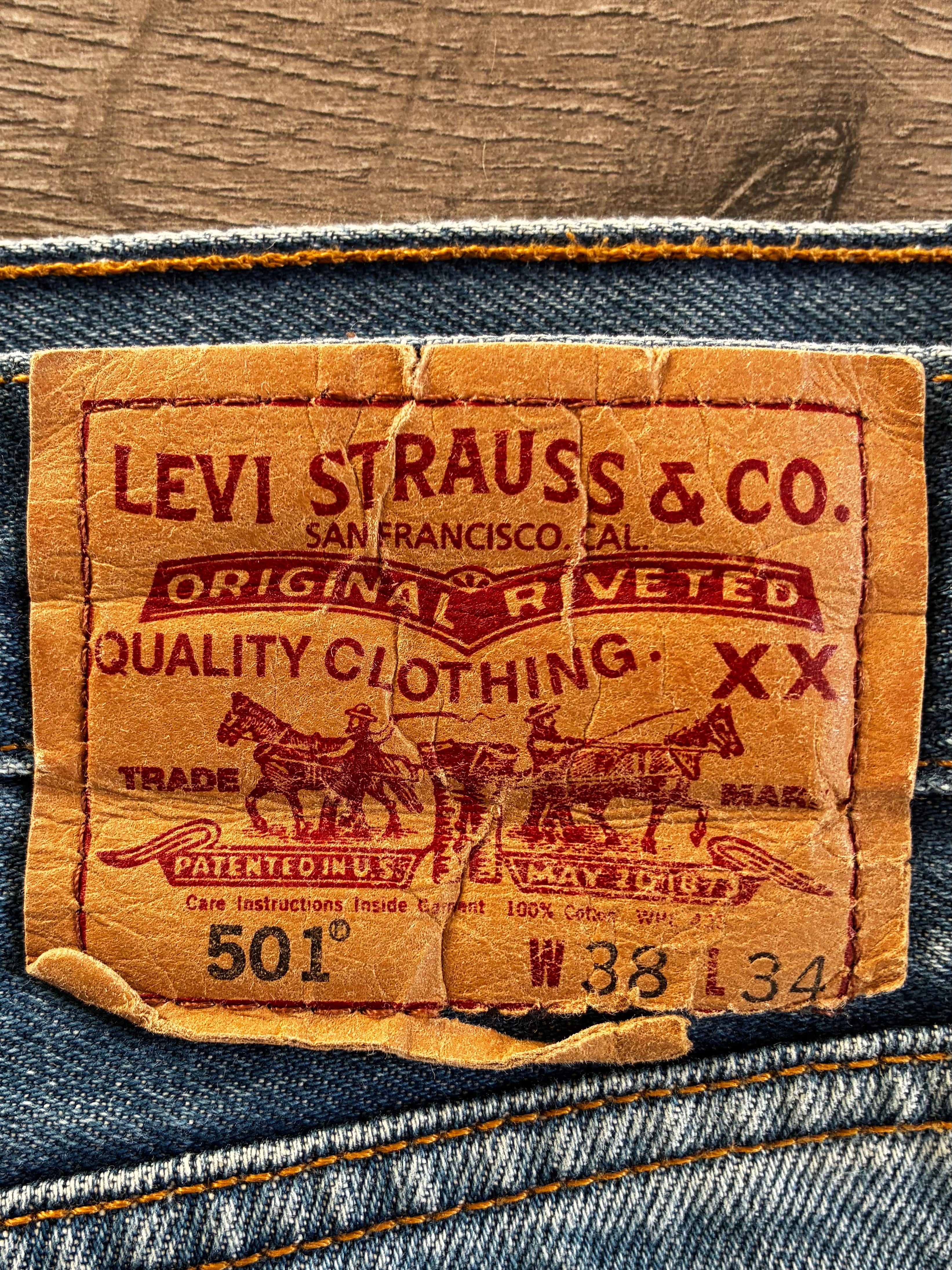 Vintage Levi's 501, Blue, W38, L32