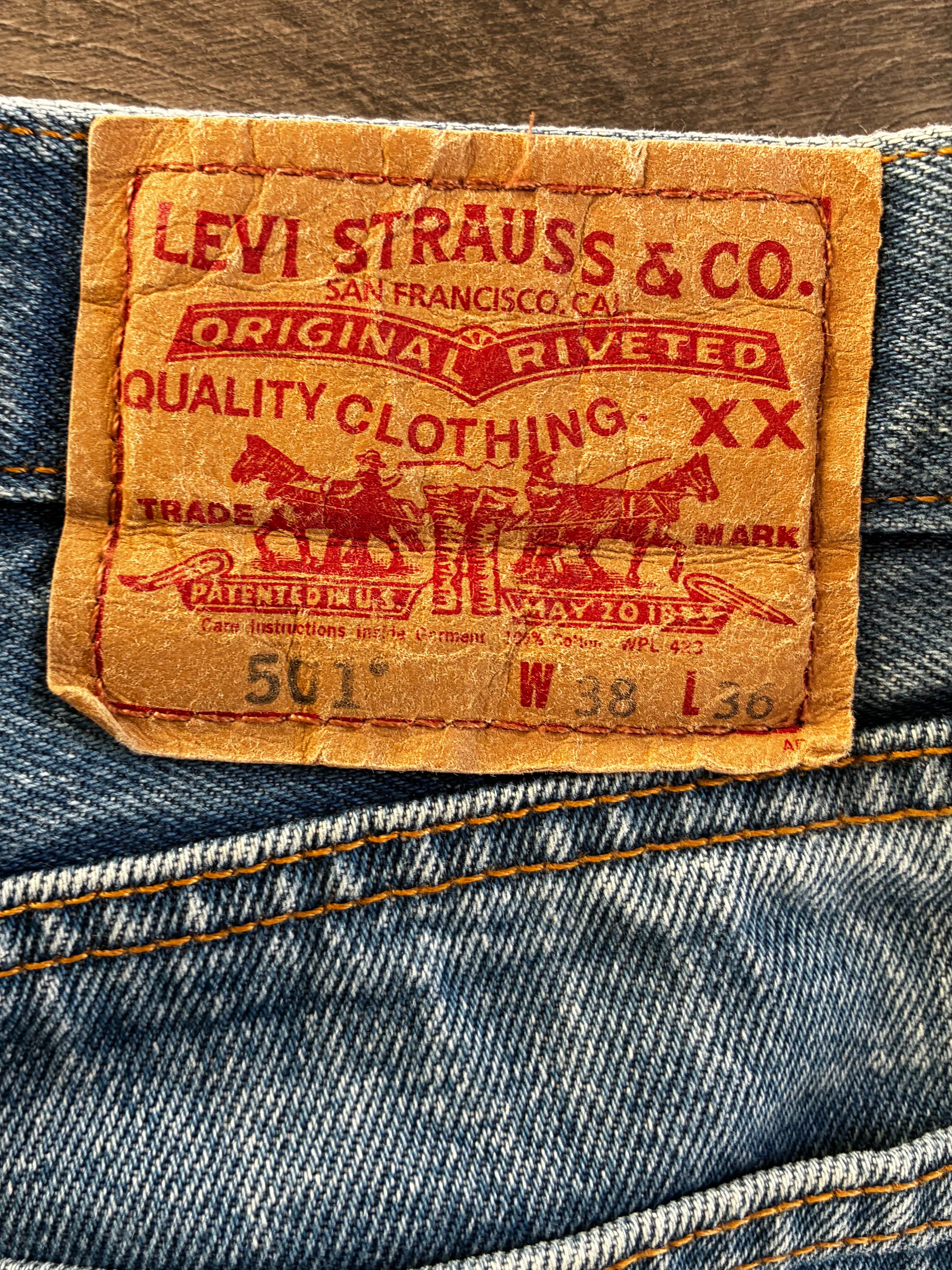 Vintage Levi's 501, Blue, W38, L36