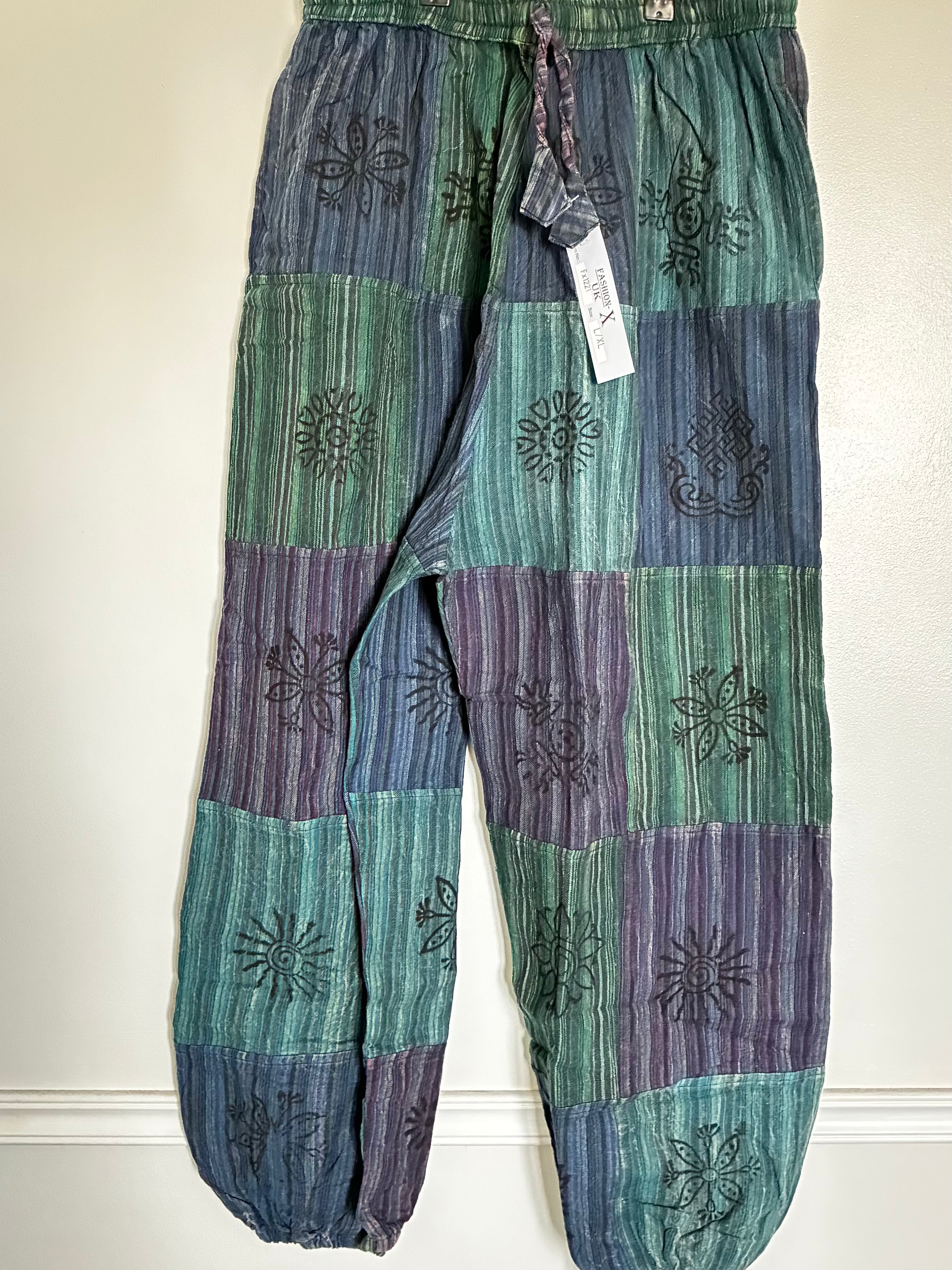 Patchwork Harem Trousers, L/XL