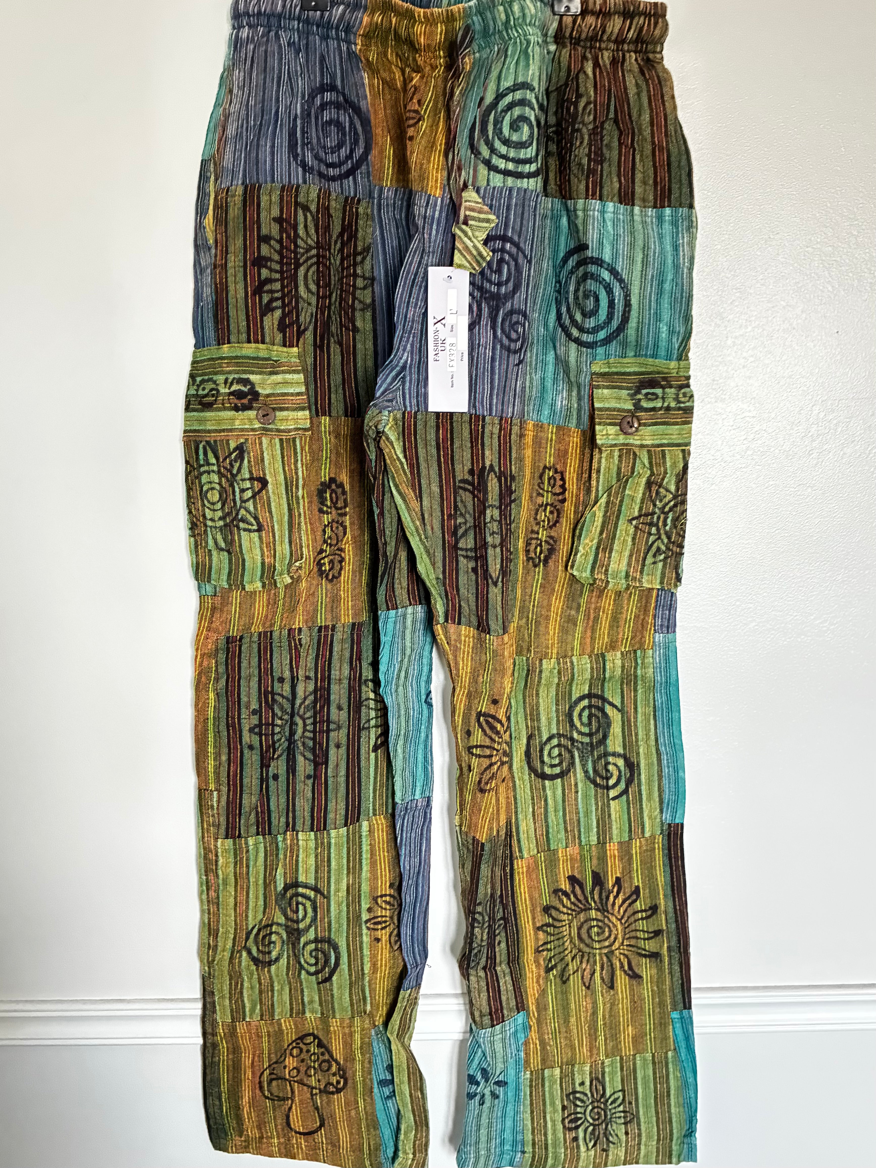 Patchwork Cargo Trousers, XL