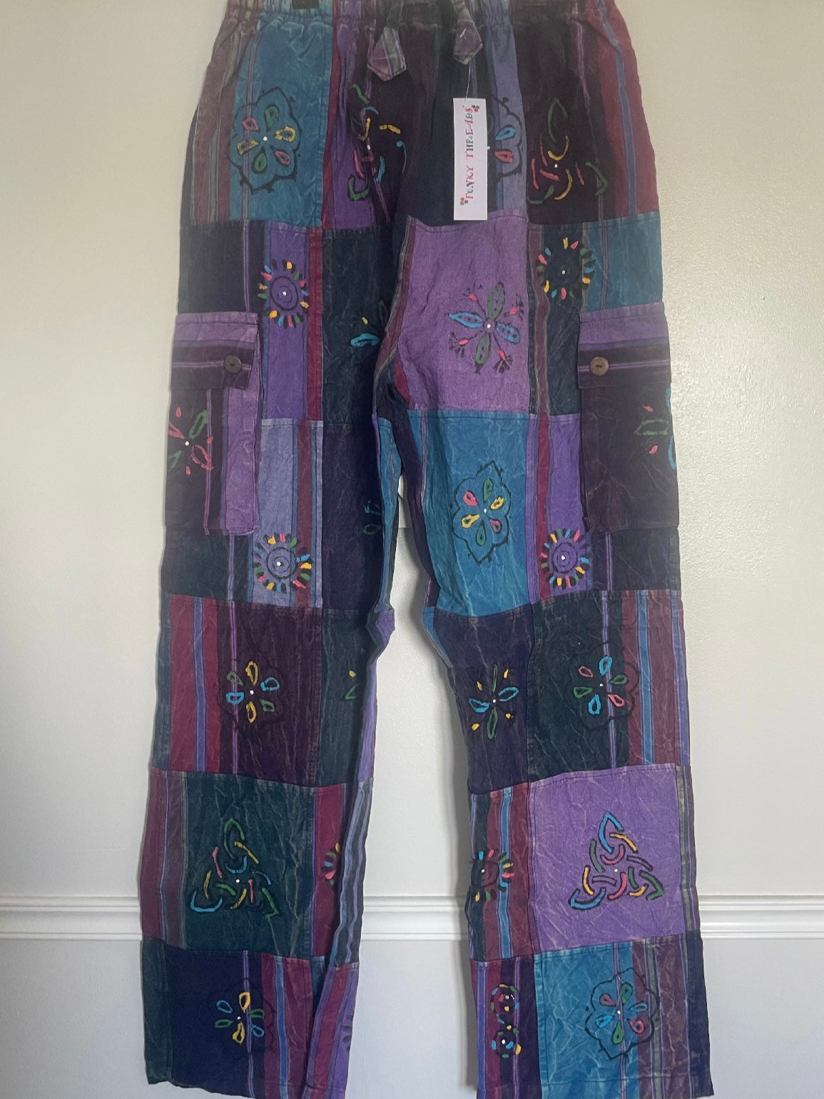 Thick Patchwork Cargo Trousers, XXL