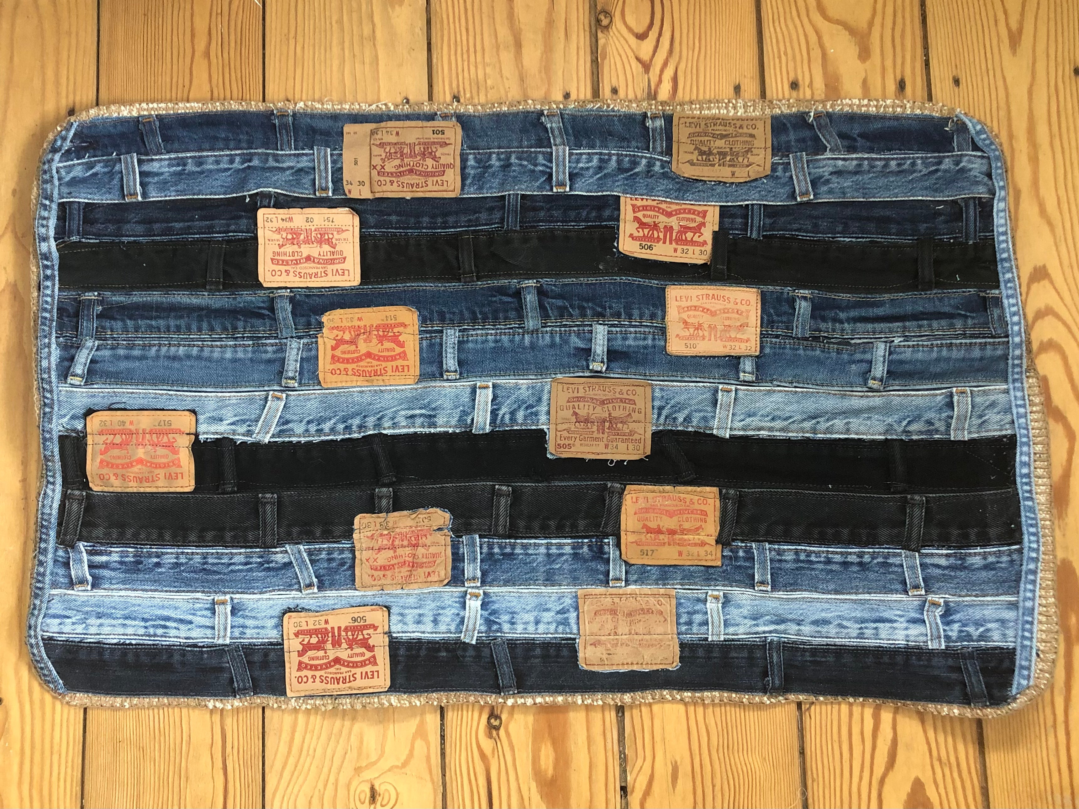 Up-Cycled Levi's Waistband Rug