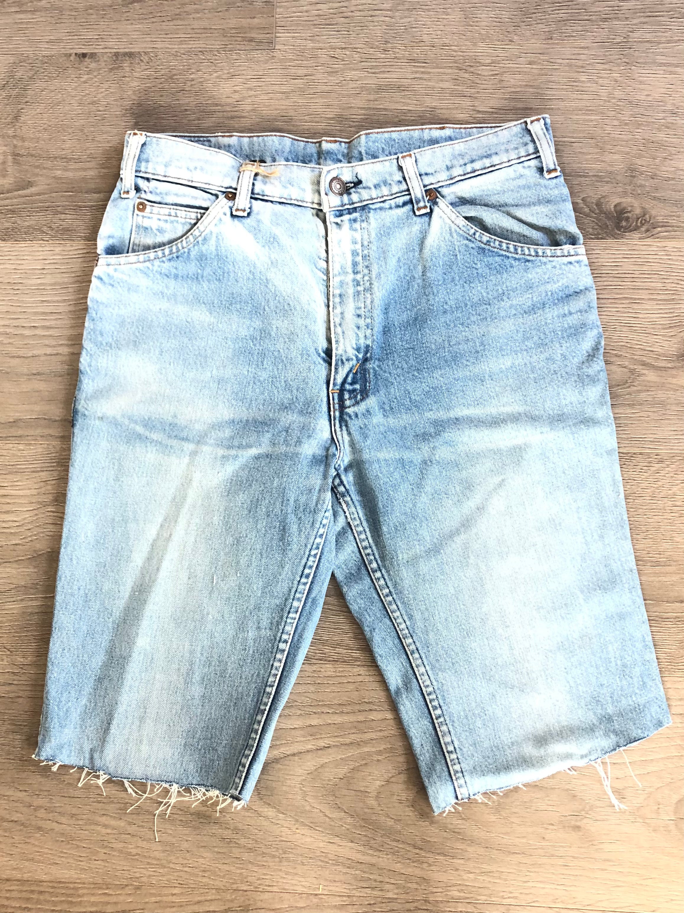 Vintage Up-cycled Levi's Shorts, Blue, W33 L12